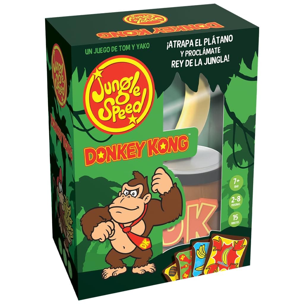 Asmodee Jungle Speed Donkey Kong: Juego de destreza trepidante para niños y Adultos, a Partir de 8 años, de 2 a 10 Jugadores, duración de la Partida: 15 Minutos, español