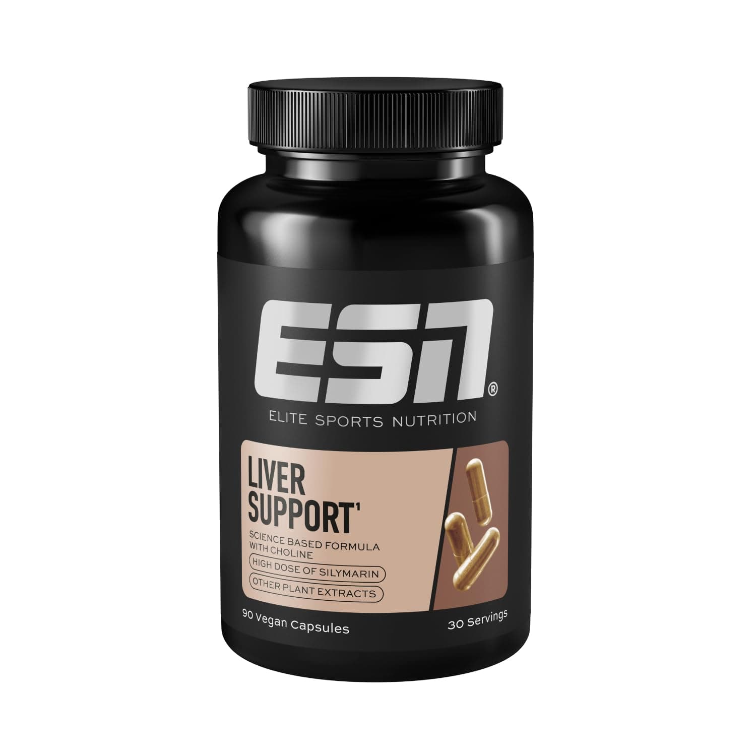 ESN Liver Support, 90 Kapseln, mit Mariendistel, Cholin & Coenzym Q10 - made in Germany