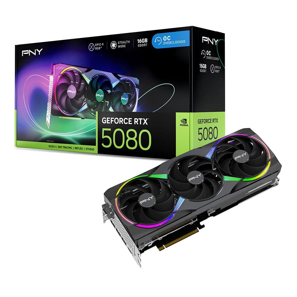 PNY Carte Graphique GeForce RTX™ 5080 16GB ARGB OC Triple Fan DLSS 4