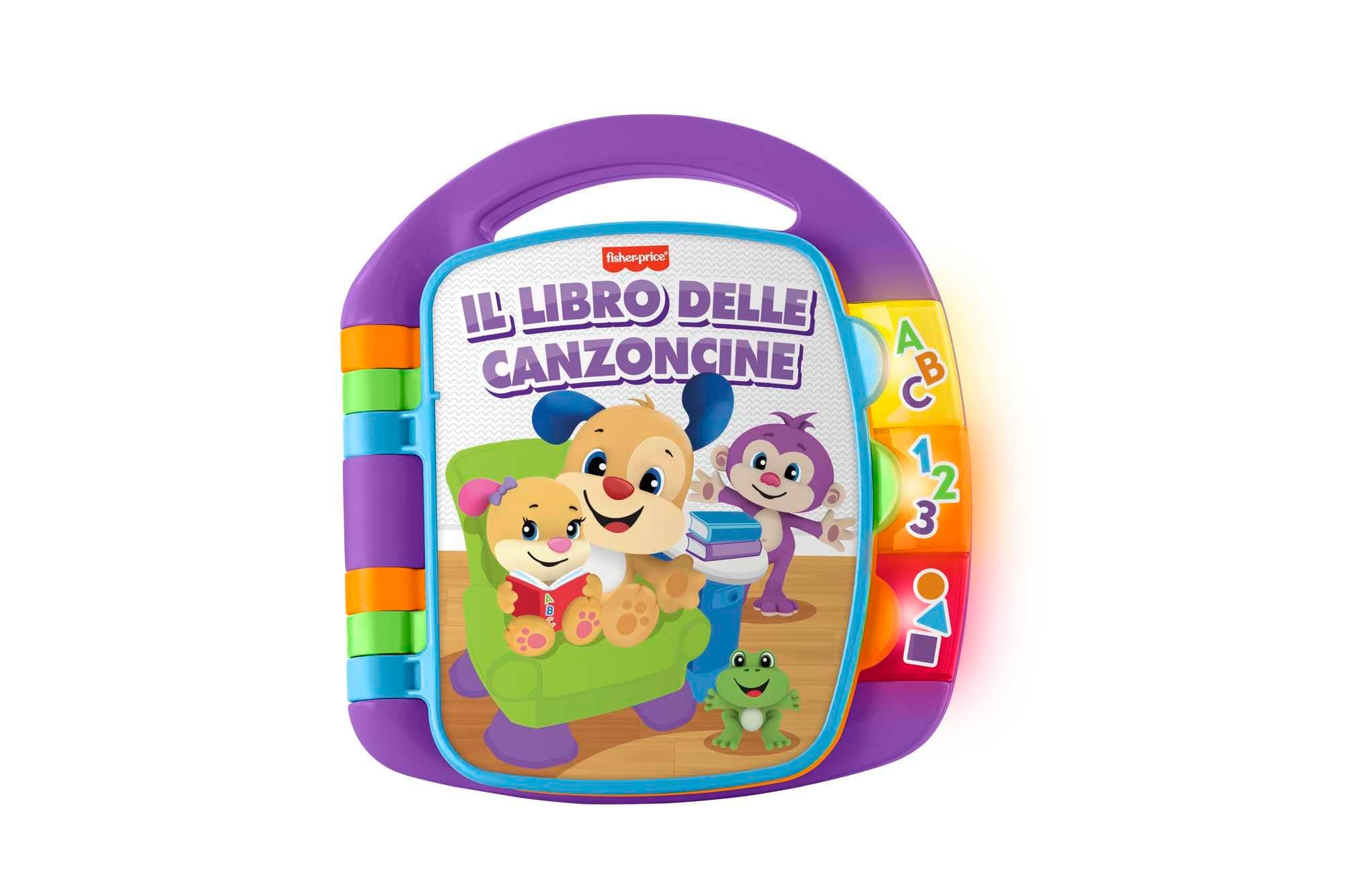 Fisher-Price- Il Libro delle Canzoncine Ridi e Impara, Libricino con Filastrocche che Incoraggiano il Bambino a Girare le Pagine e Cantare, Giocattolo per Bambini 6+mesi, Versione italiana, CDH49