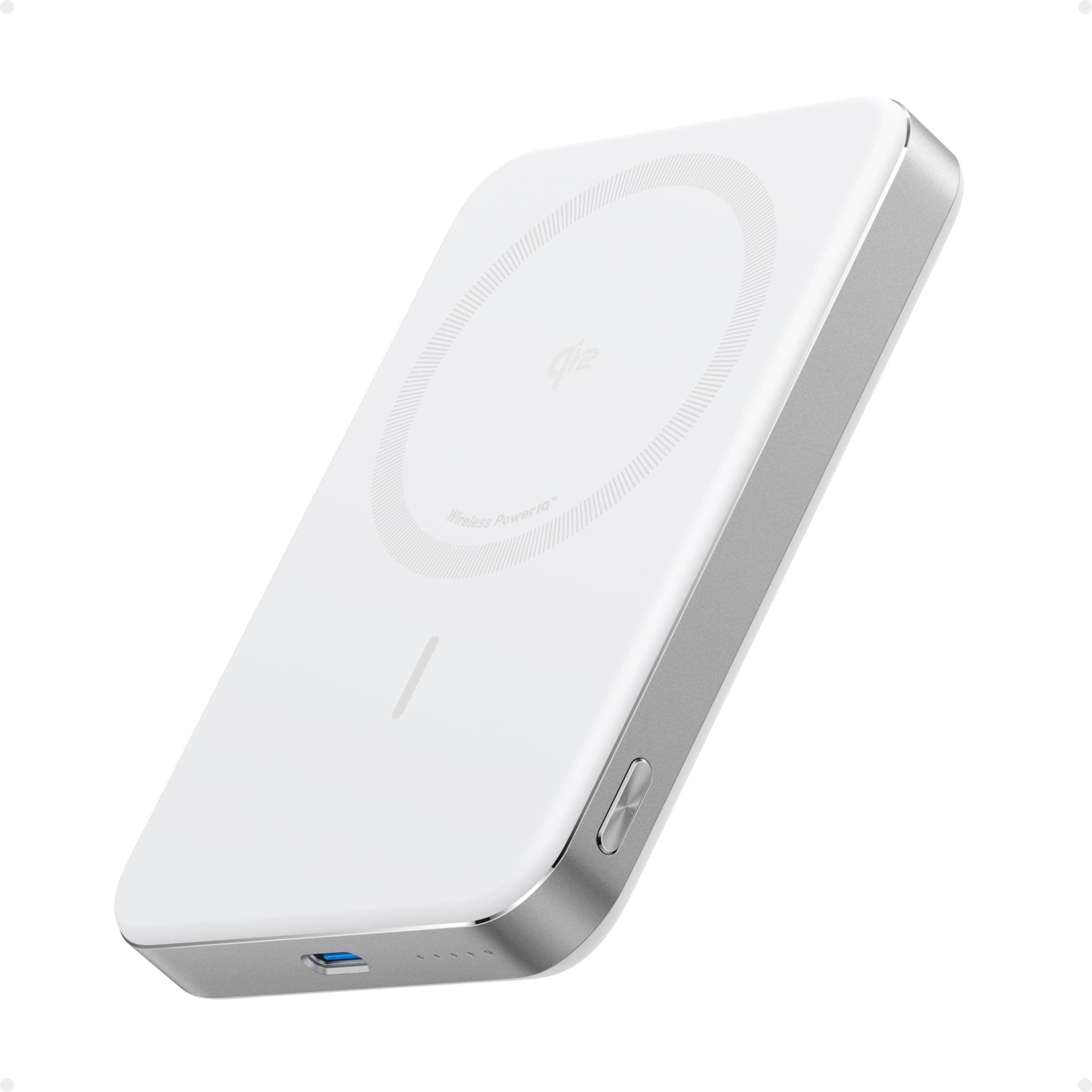 Anker MagGo Powerbank, Ultra-schlankes 10.000mAh magnetisches Akkupack, Qi2-zertifiziert, portabel, 15W Ultra-schnelles MagSafe-kompatibles Ladegerät, ergonomisches Design, nur für iPhone 17/16/15/14