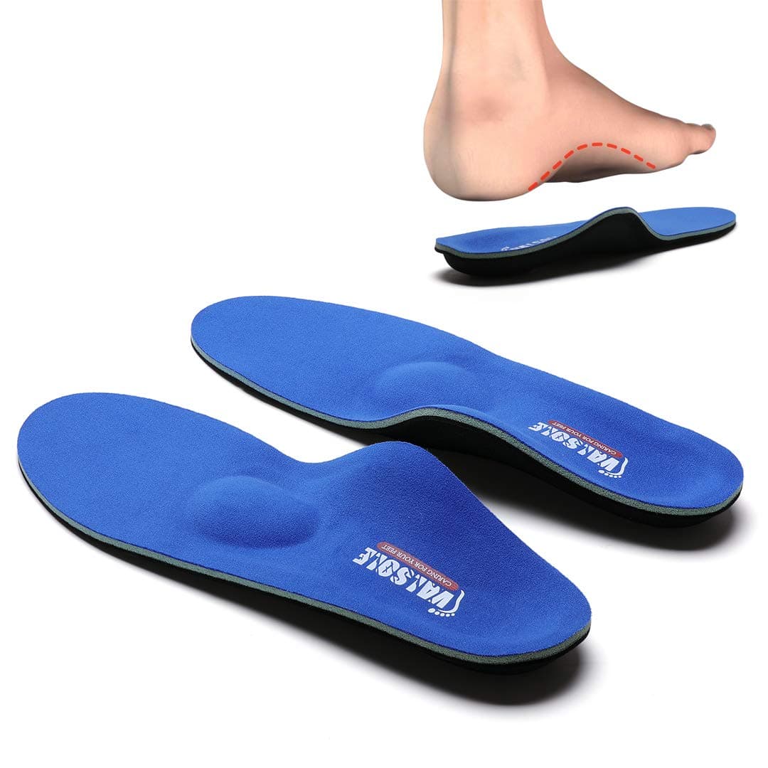VALSOLE Plantillas Ortopédicas soportes de arco y talones la absorción de choque- para el dolor de talón, pie plano, Fascitis Plantar, dolor de rodilla y espalda