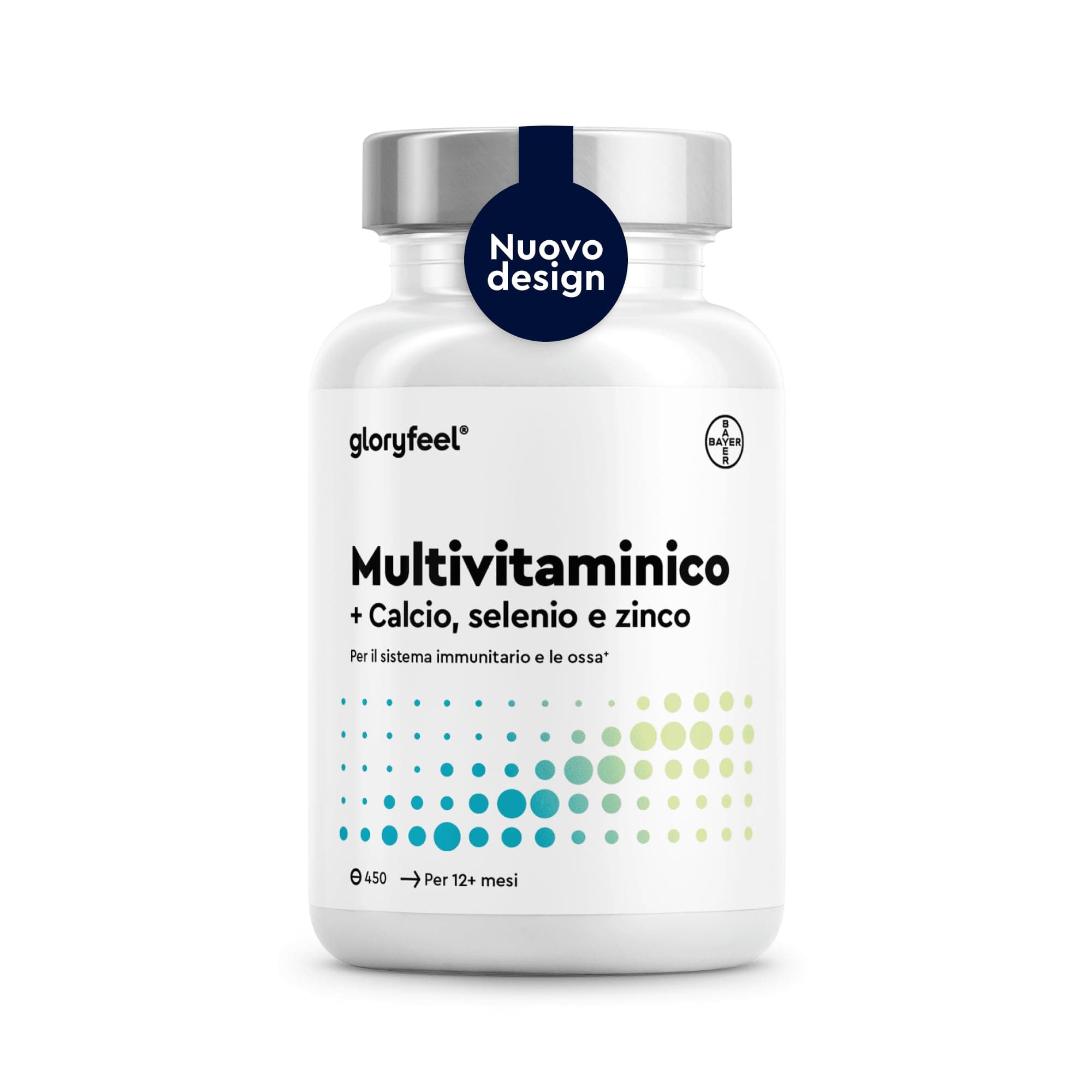 Multivitaminico Completo, Integratore Vitamine 450 Compresse Scorta per più di 1 Anno, Integratore Multivitaminico, Multivitamine e Minerali, con Vitamine A,B,C,D3,E, Calcio, Zinco, Selenio