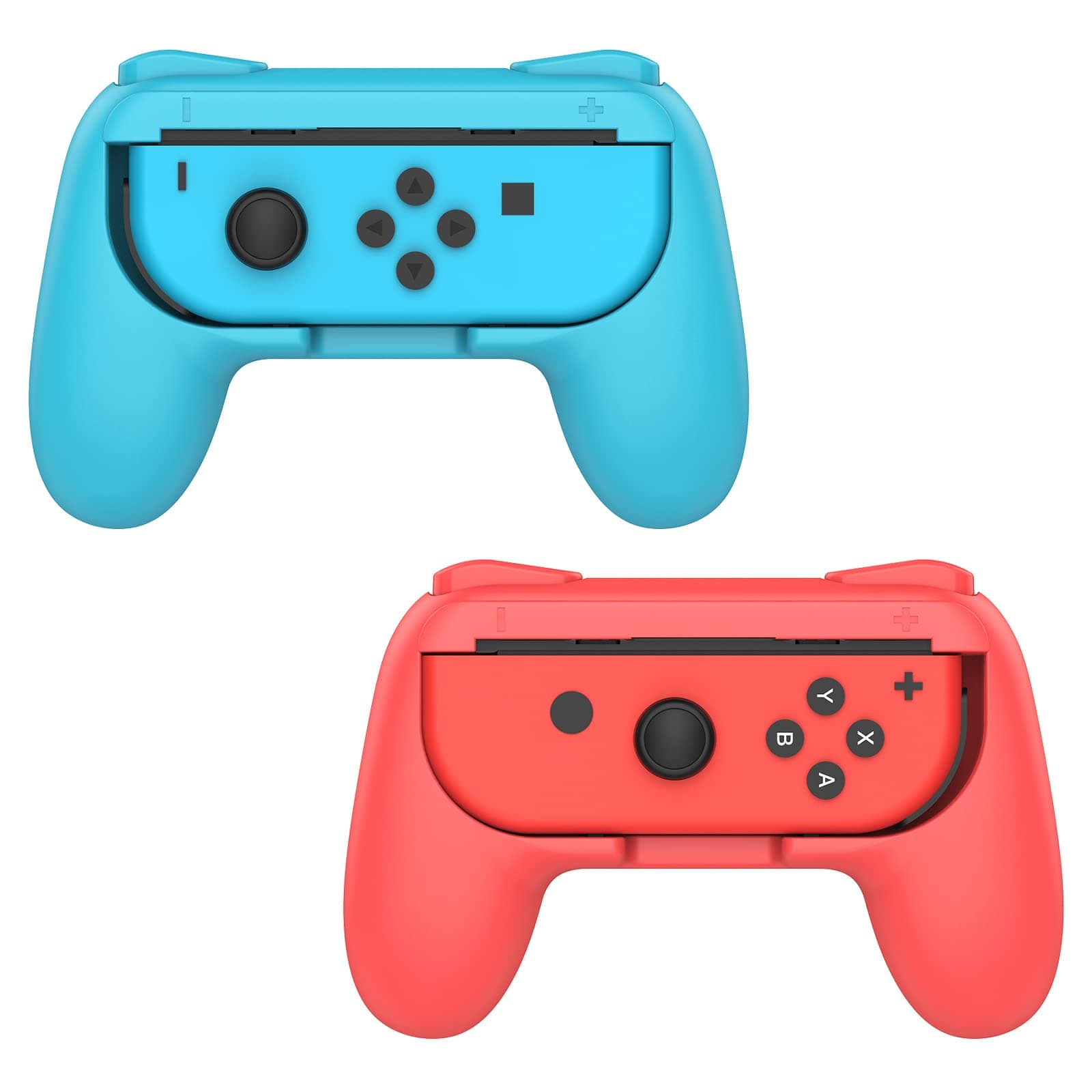 MoKo Switch Joy Con Grip Kompatibel mit Nintendo Switch/Switch OLED Modell, [2 Stück] Griff Halterung Gaming Controller Komfort Gamepad Grips für Switch Joy-Con Controller, Rot und Blau