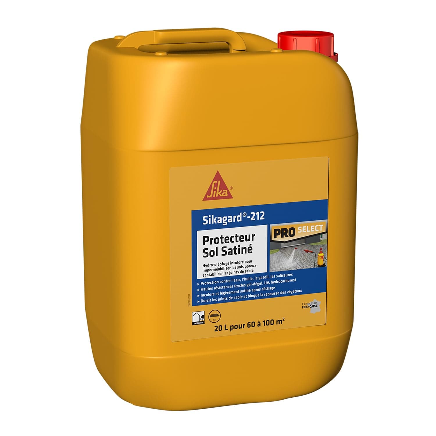 SIKA - Hydrofuge et durcisseur de joints de sable pour pavés - Sikagard 212 Protecteur Sol Satiné - Imperméabilisant - Compatible avec de nombreux types de pierres - Anti-tâche pour sol/terrasse - 20L