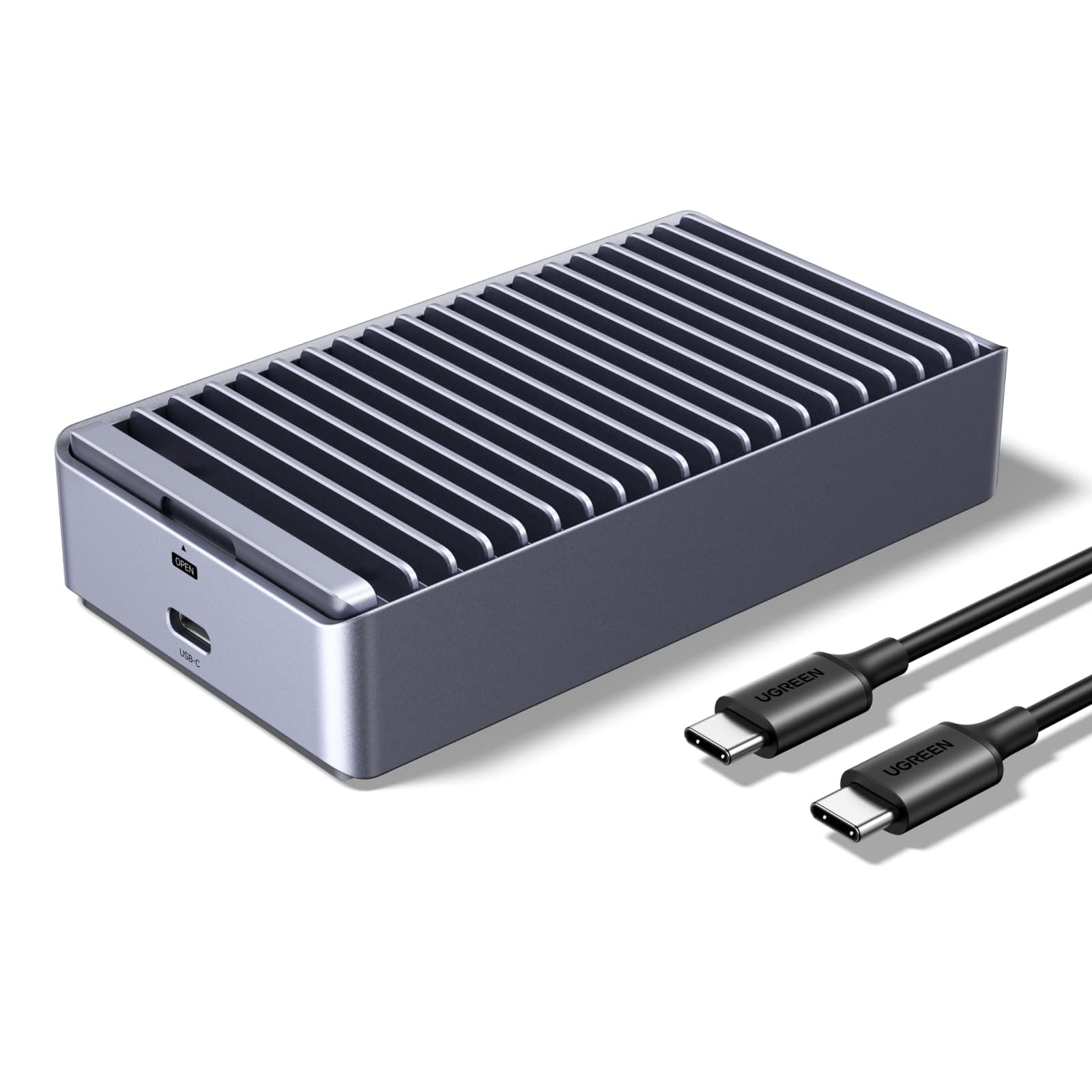 UGREEN Carcasa M2 NVMe SSD de 40Gbps, Recintos USB 4 Compatible con Thunderbolt 4/3, Adaptador de Disco Duro Externo de Aluminio para Mac OS/Windows/Linux