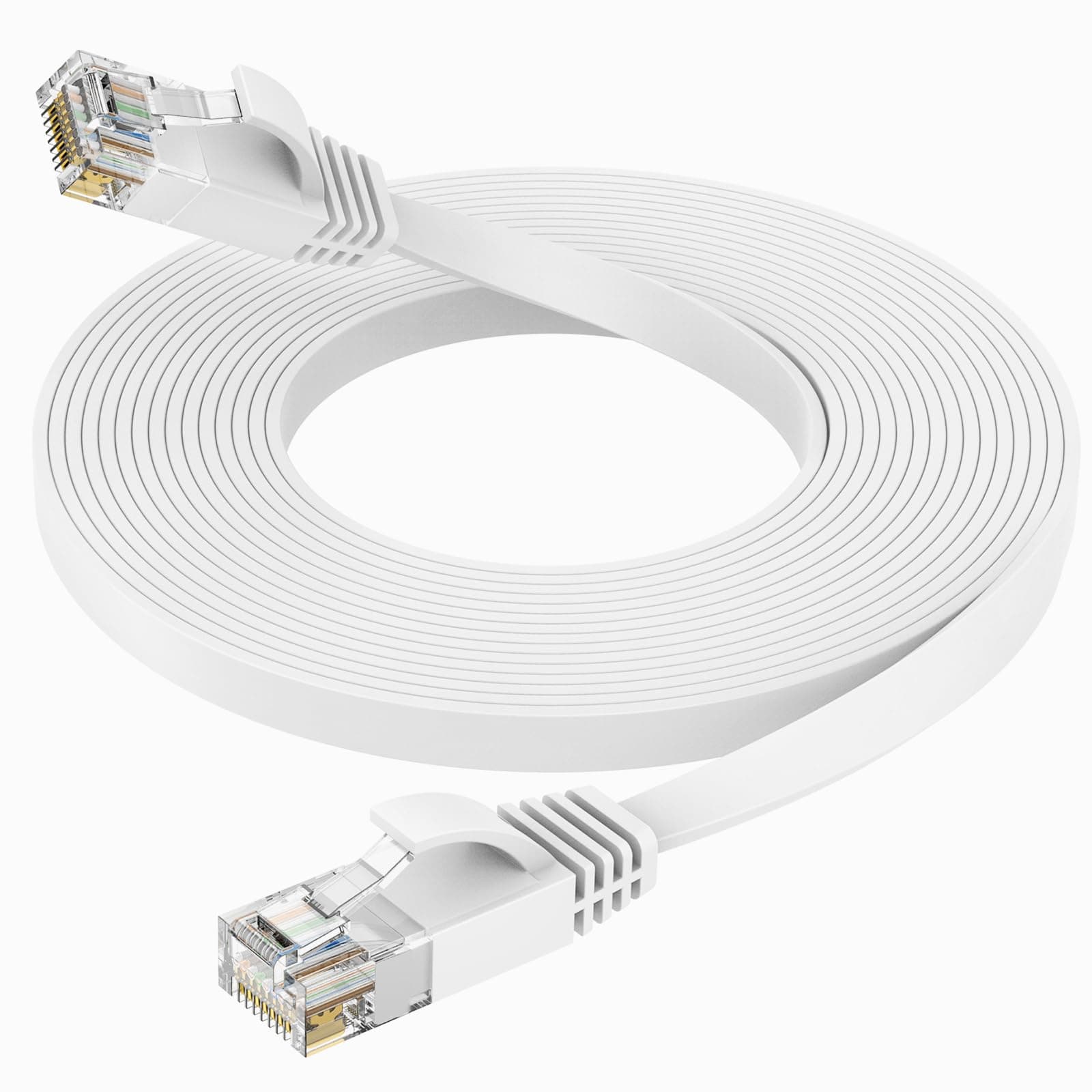 Ercielook Câble Ethernet 50m Cat6 - Rj45 Plat Lan 1000 Mbit/s Câble Internet pour Routeur Switch PC Portable Smart TV