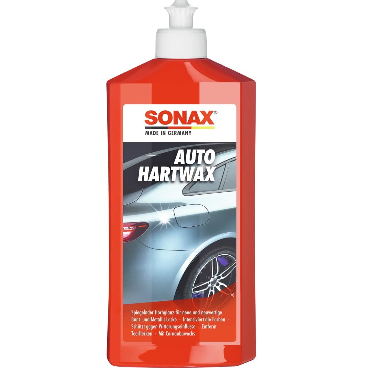 SONAX AutoHartWax (500 ml) flüssig, für Neue und neuwertige Bunt- und Metallic-Lacke | Art-Nr. 03012000