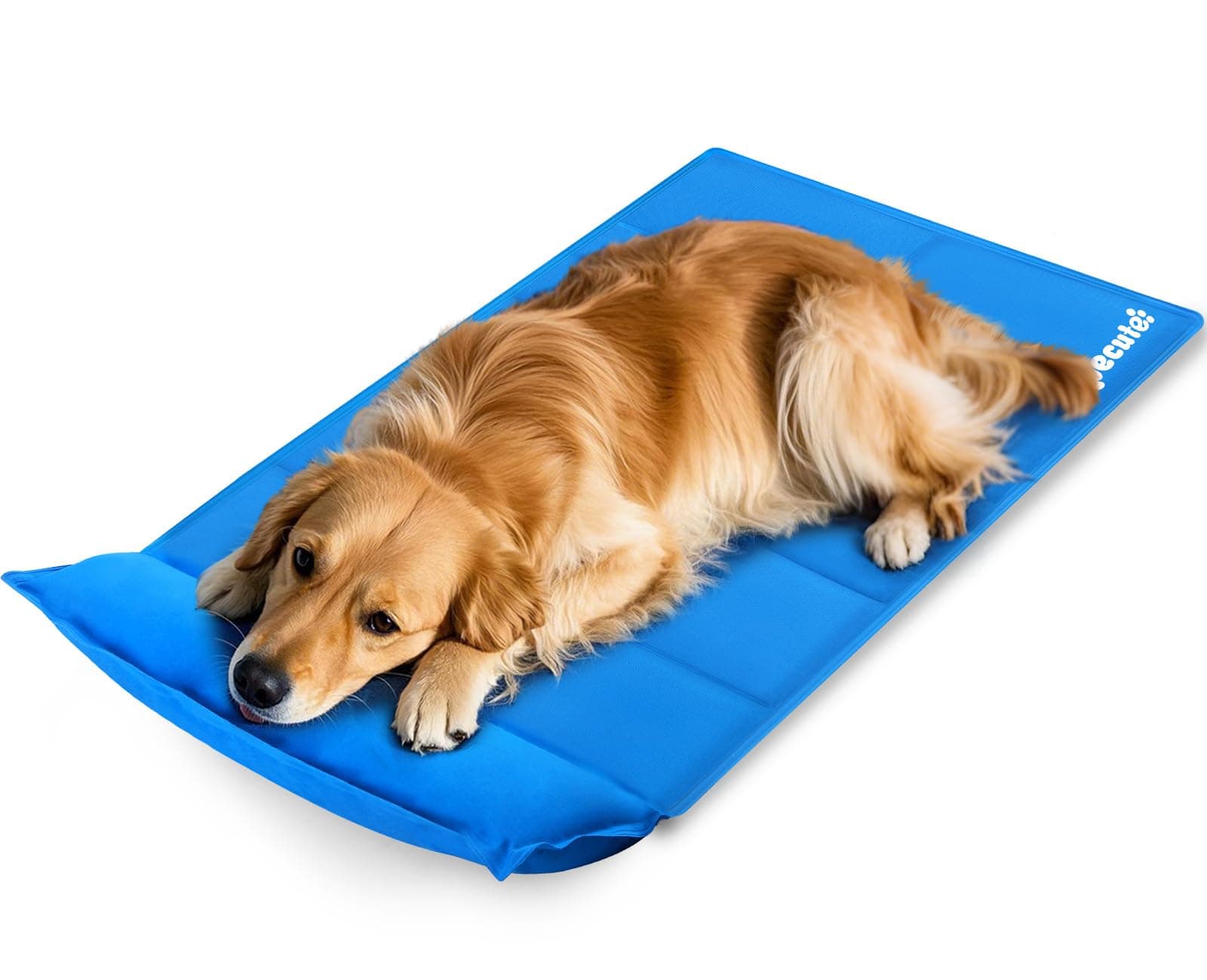 pecute Alfombra Refrescante para Perro XL 120*75cm Alfombrilla refrescante para Mascota con almohada Alfombrilla de Refrigeración Automática para Animales de Compañía Ideal para Perros Gatos en Verano