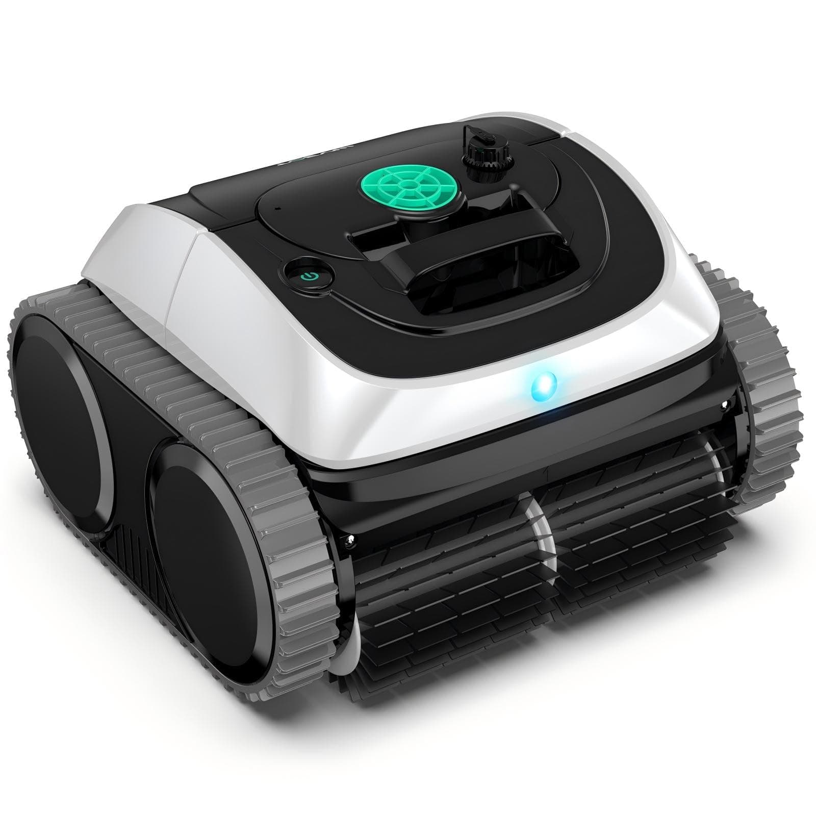 WYBOT C1-Plus Robot Piscine sans Fil Robot Piscine pour Piscines Enterrées & Hors Sol - Nettoyeur 4-en-1 Paroi & Ligne d'eau 160min/160m², Navigation Intelligente, App-Blanc & Vert Clair
