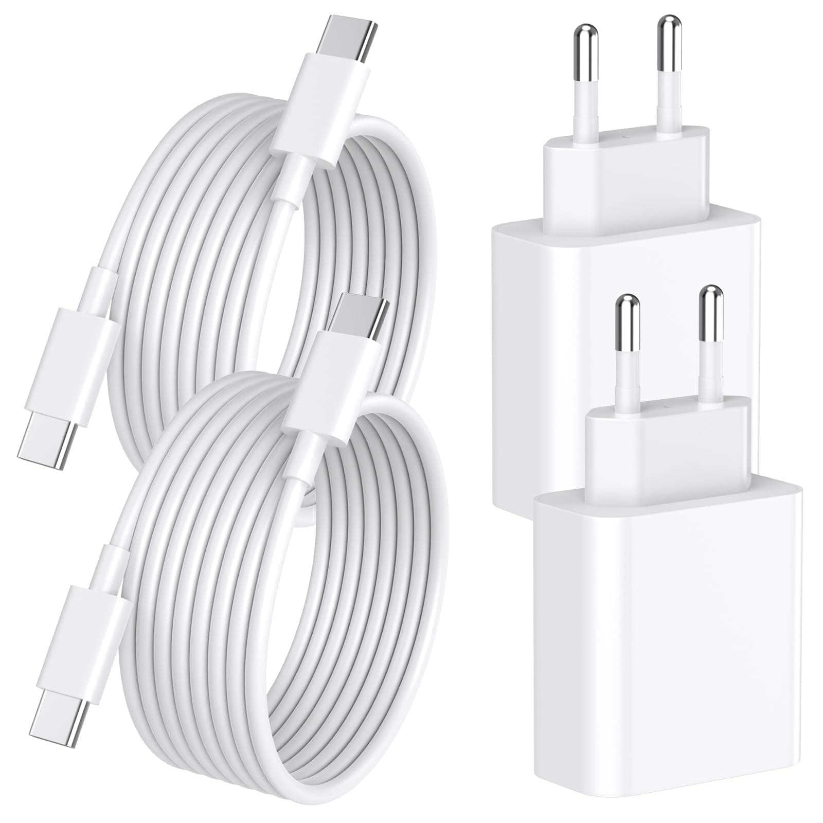 iPhone 17 16 Chargeur, 4-Pack [Apple Mfi Certifié ] 20W USB C Chargeur Rapide et 2M Cable Charge Secteur Mural Adaptateur Alimentation pour iPhone 17/17 Pro Max/Air/16/16e/16 15 Plus/16 15 Pro Max/15