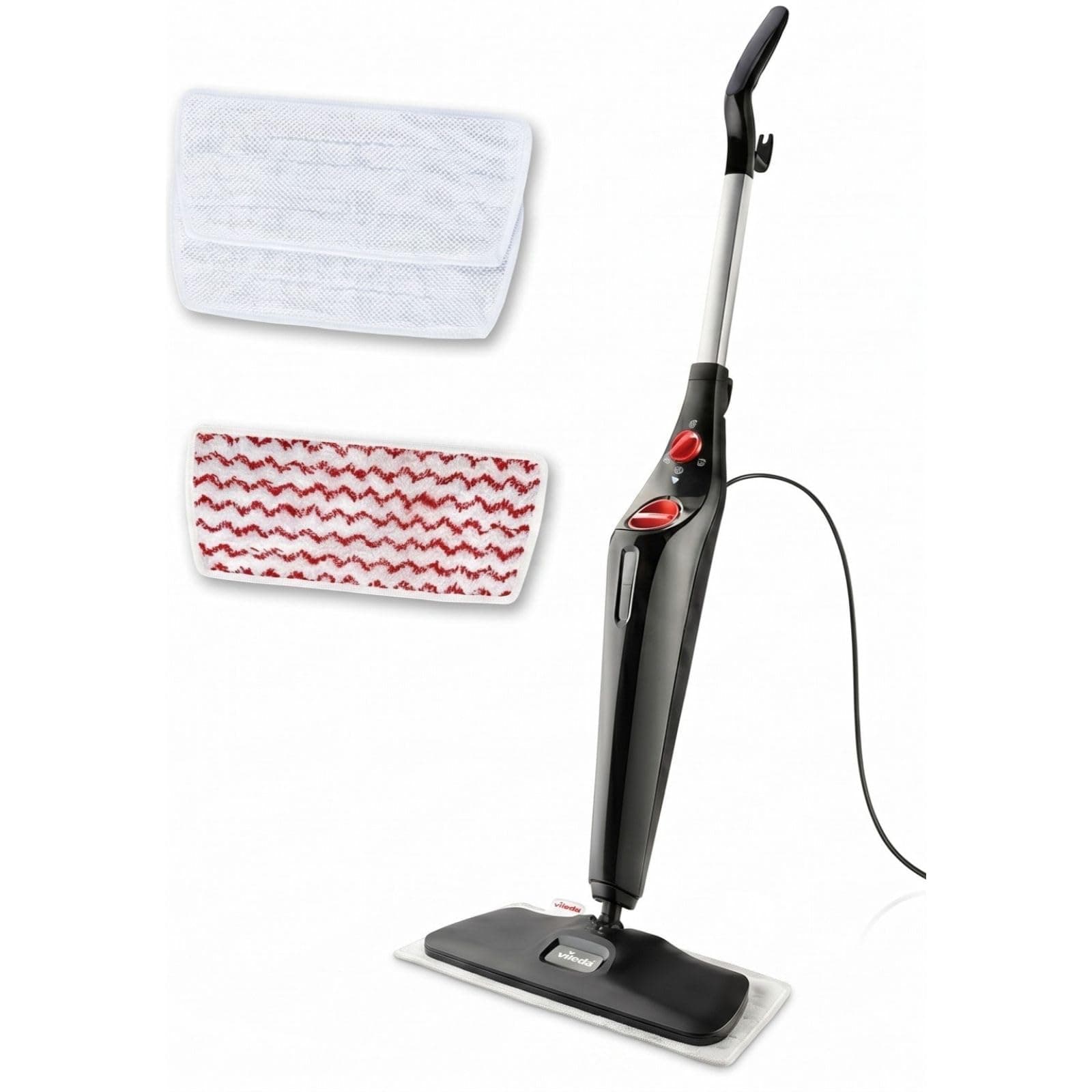 Vileda Steam Plus XXL, Balai Vapeur avec Tête Plus Large et Pivotante 40 cm | 3 Réglages Prédéfinis, Nettoyeur Vapeur Sol Léger Sans Produits Chimiques, Laveur de Sol Grandes Surfaces
