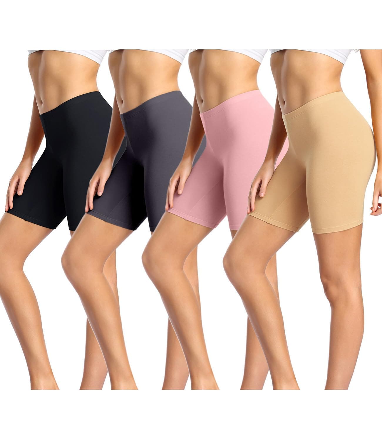 wirarpa Leggings Corti Pantaloncini Sottogonna Donna Cotone Shorts Pacco da 4