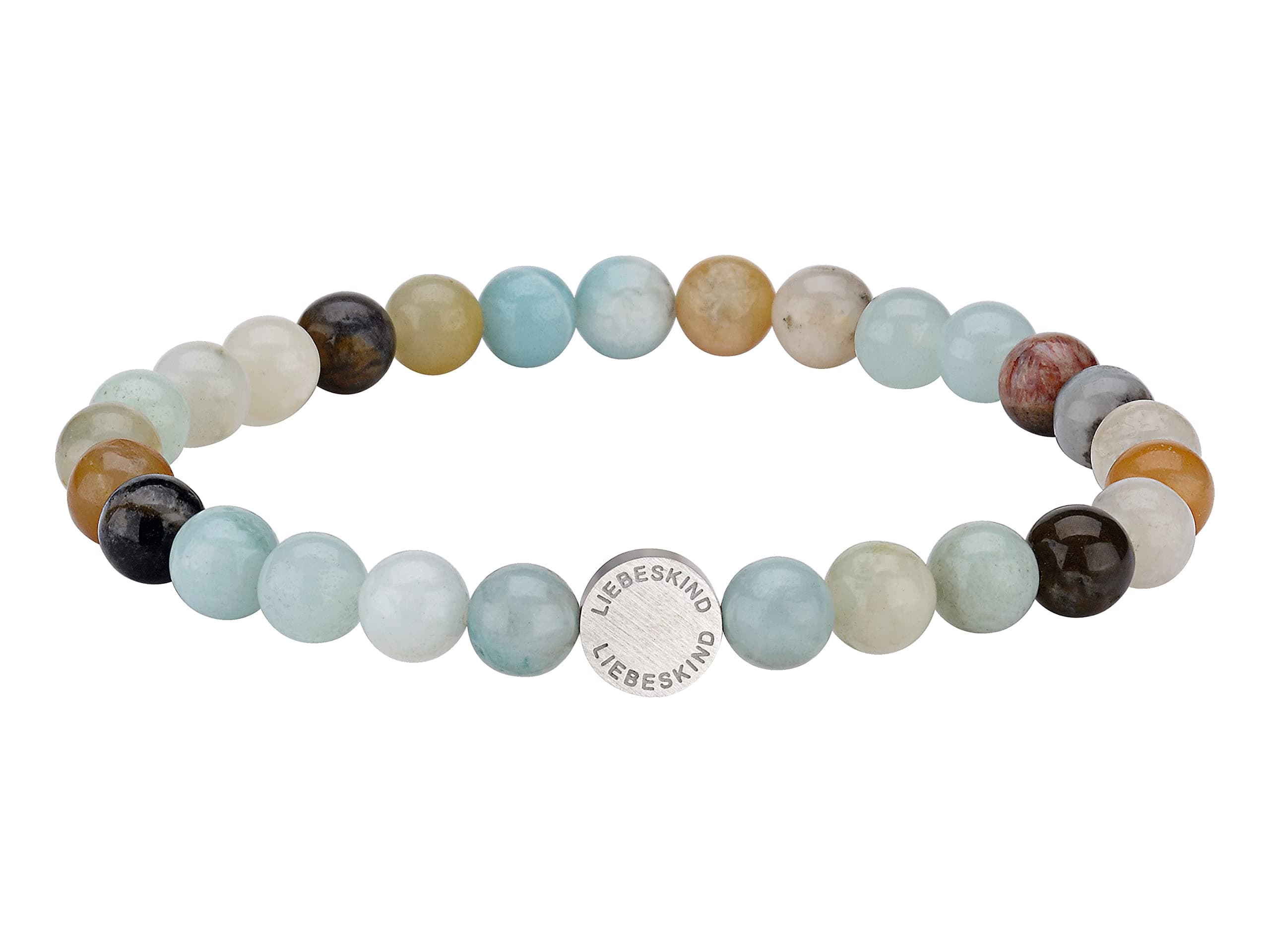 LIEBESKIND BERLIN Damen Beads Armband – Armschmuck aus Edelstahl und Halbedelsteinen - Schmuckstück und Talisman zugleich – elastisch, handgefertigt, modisch, vielseitig kombinierbar