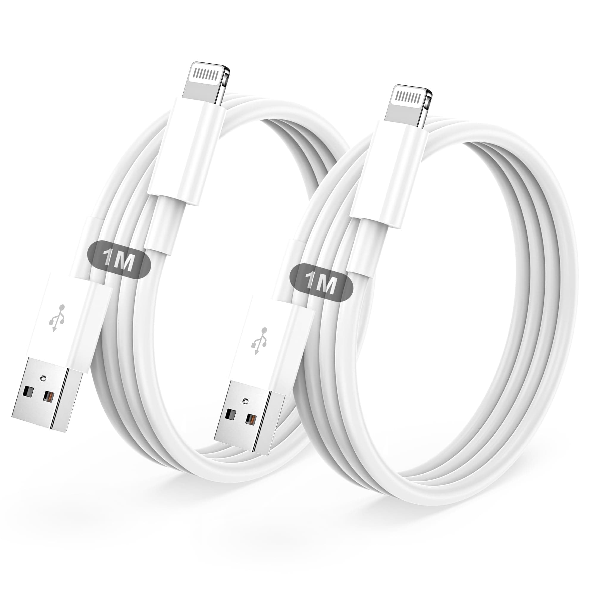 Cavo For IPhone Originale For Apple Certificato MFi,Cavetto USB Lightning Ricarica 2Pezzi 1M+1M For iPhone 14 Pro Max/13/12/11/XR/XS/X 8/7/6s/6/5/Plus/SE/SE 2/iPad Mini 4 caricatore cavi