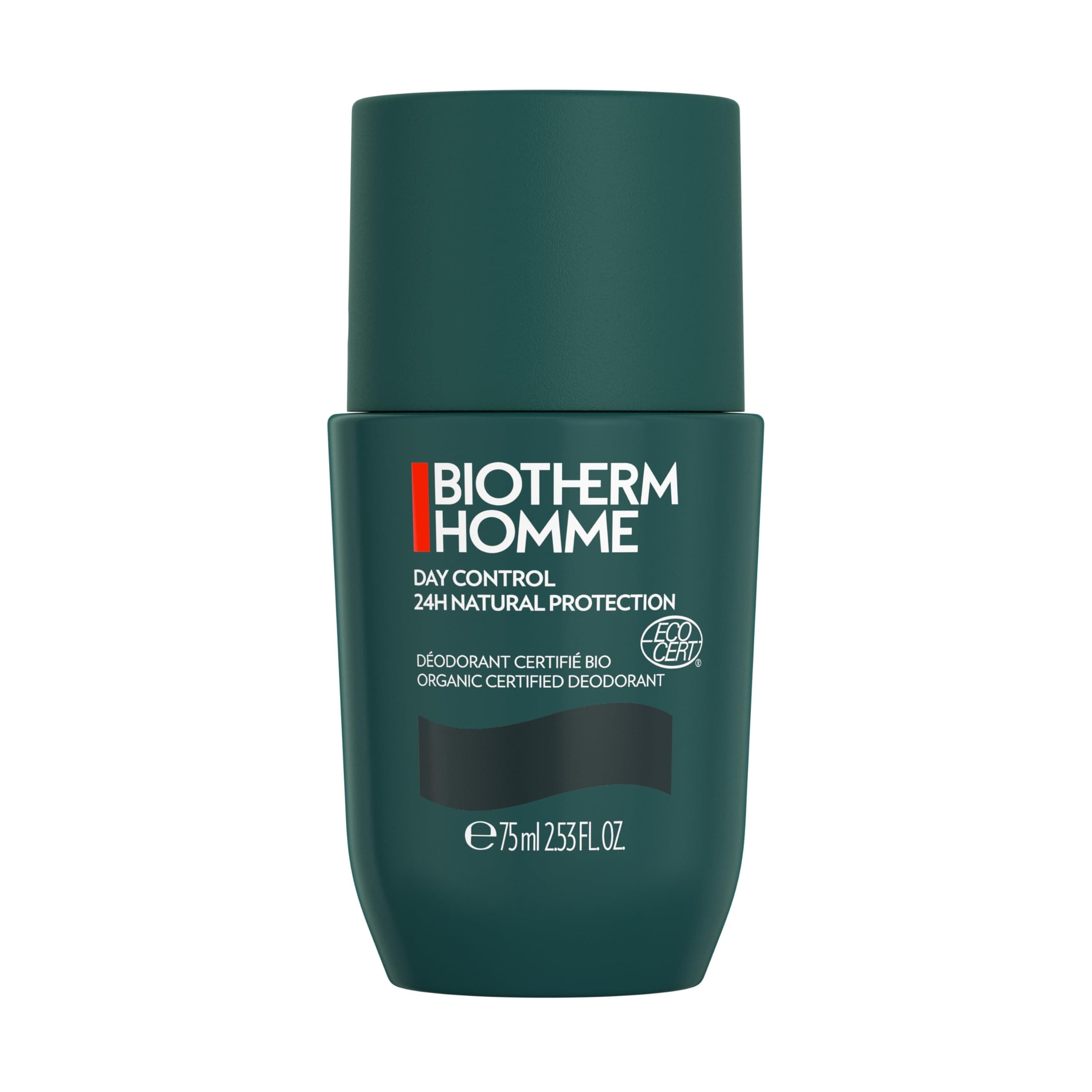 Biotherm Homme Day Control 24H Ecocert Deo Roll-On, 24 Stunden Herren Deo-Stick, wirksamer Schutz vor Schweißgeruch, Antitranspirant für empfindliche Haut und alle Hauttypen, 75 ml