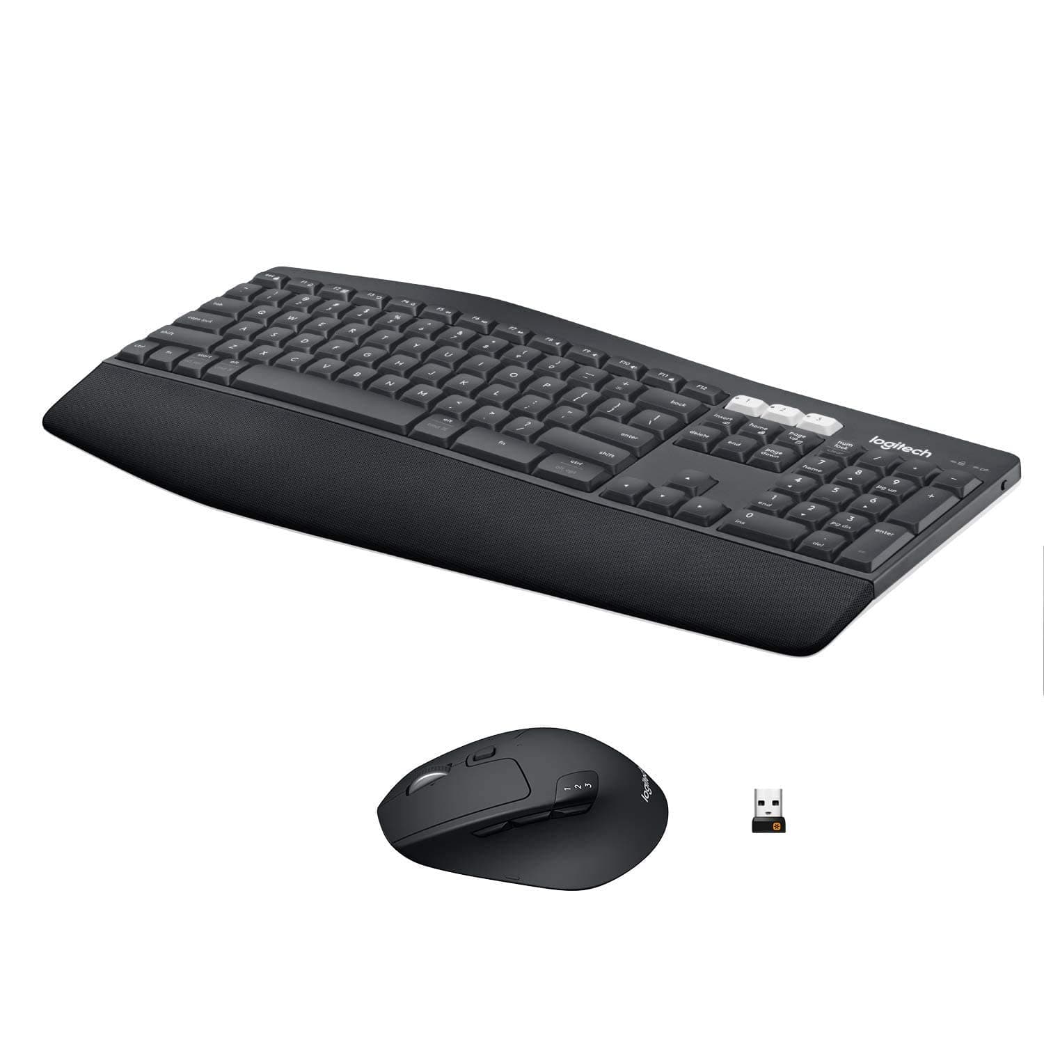 Logitech MK850 Combo Teclado y Ratón Multidispositivo, 2,4 GHz/Bluetooth, Estructura Curvada, Ratón Inalámbrico, 12 Botones Programables, Batería de 3 Años, PC/Mac, Disposición QWERTY Español - Negro