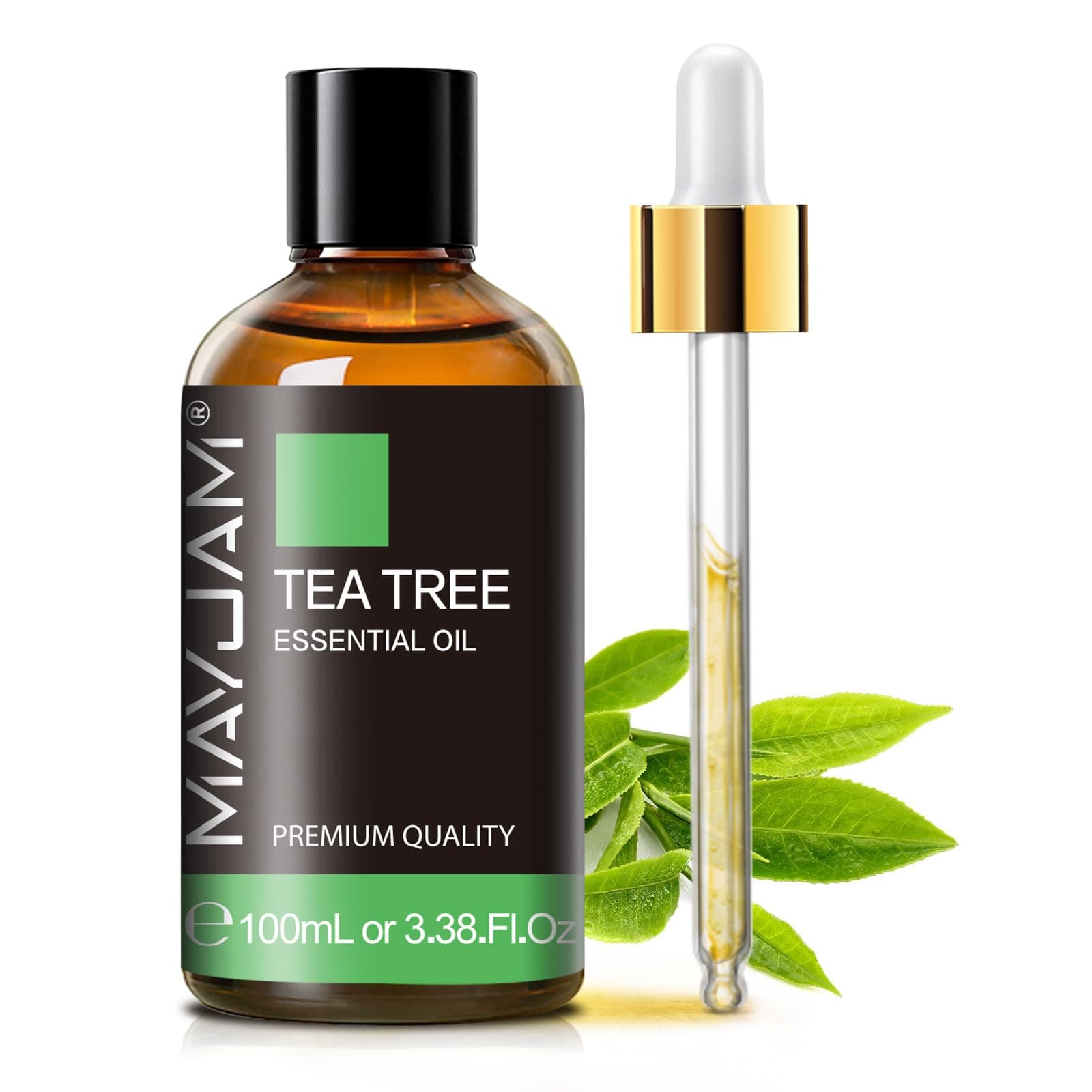 Aceites Esenciales de Árbol de Té 100ML, MAYJAM Aceite de Árbol de Té 100% Puro, Ideal para Aromaterapia Aroma Difusor Fragancia Aceite Masaje