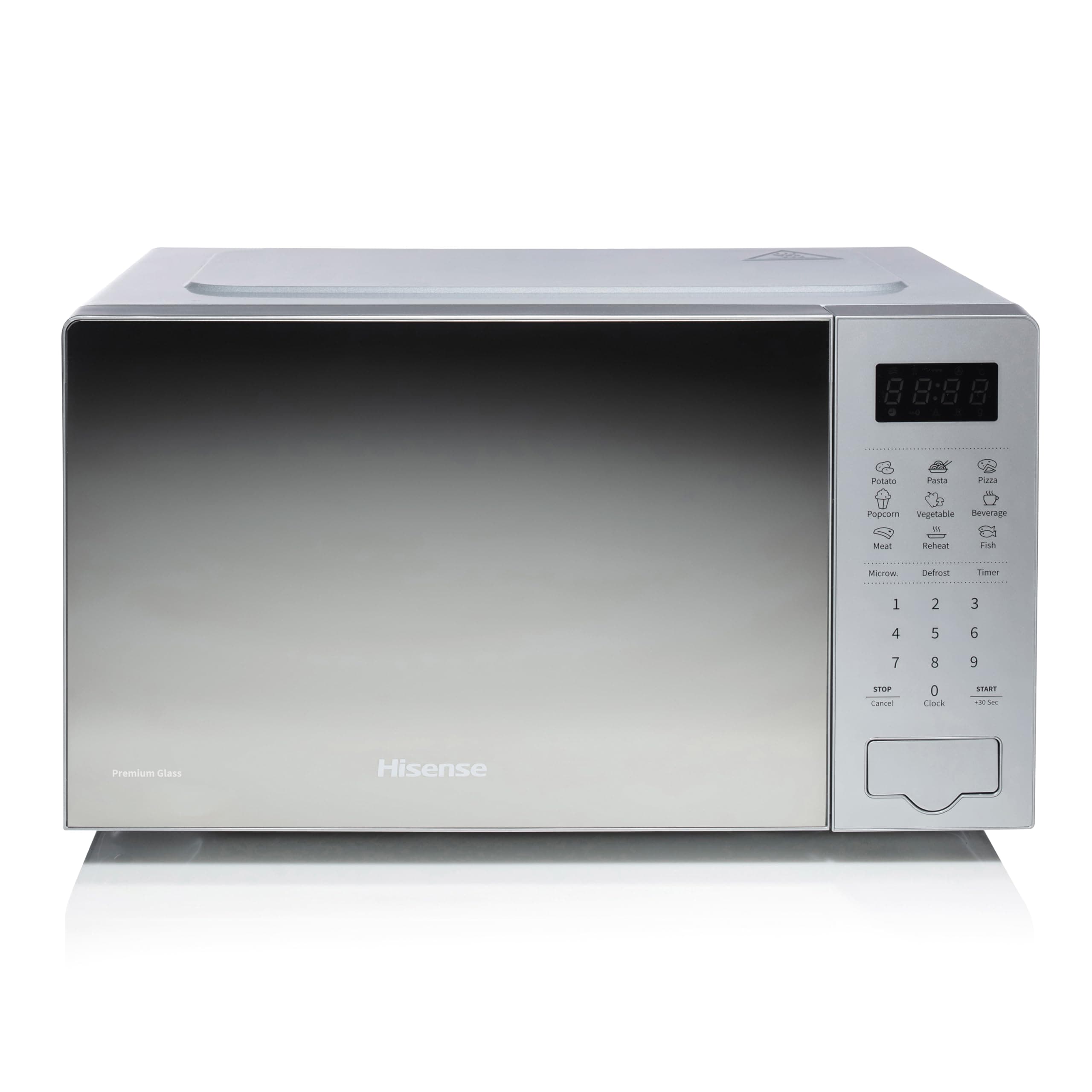 Hisense, H20MOMS4 - Forno microonde 20L, 700W, display LED con comandi touch, 6 funzioni, Colore specchio