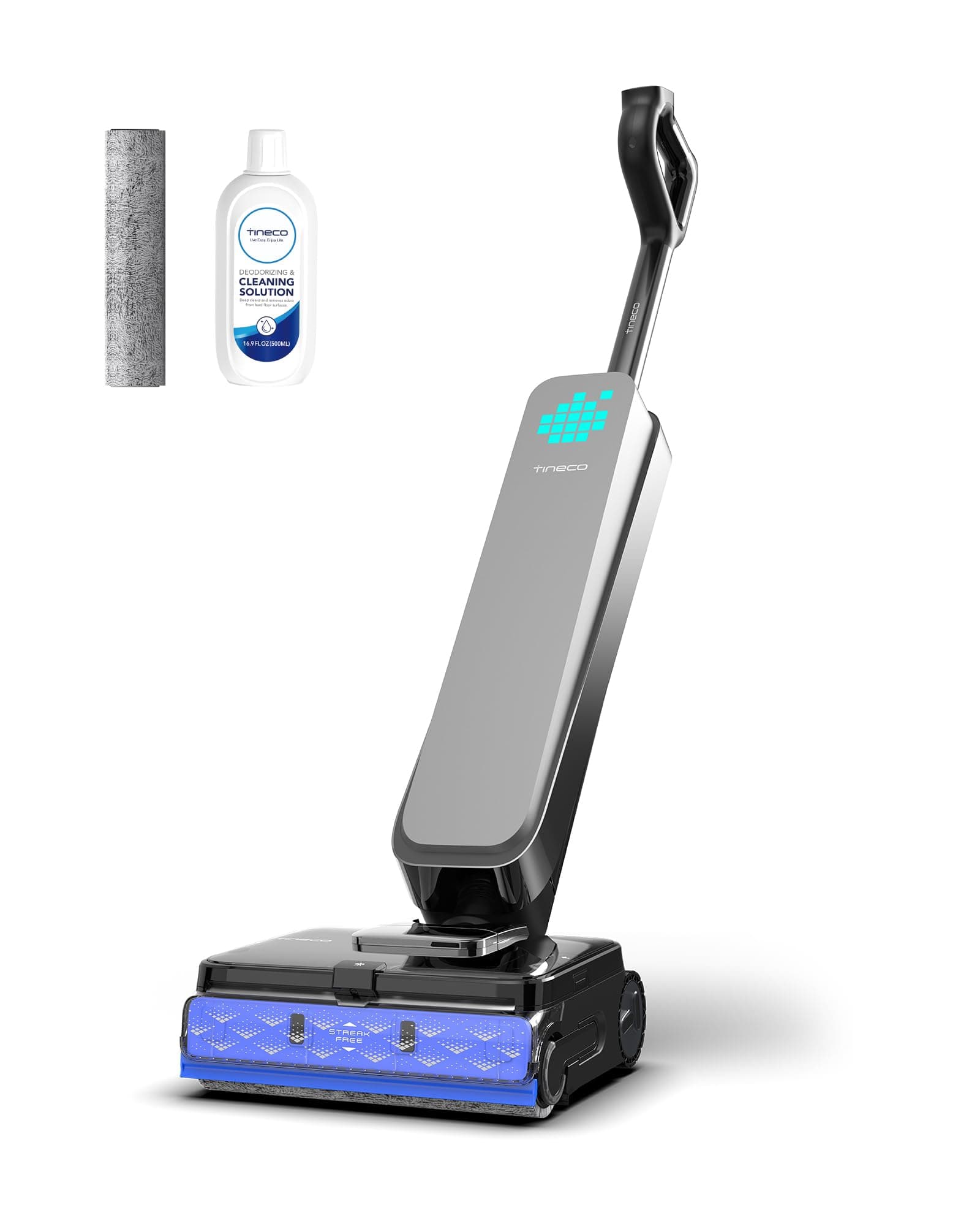 Tineco FLOOR ONE S9 Scientist Lavapavimenti Senza Fili, Aspirapolvere Smart 3-in-1, Asciugatura Rapida 85°C FlashDry, Autonomia 80 Min, Lay-Flat 180° per Sotto i Mobili, SmoothDrive 360°, Display LED