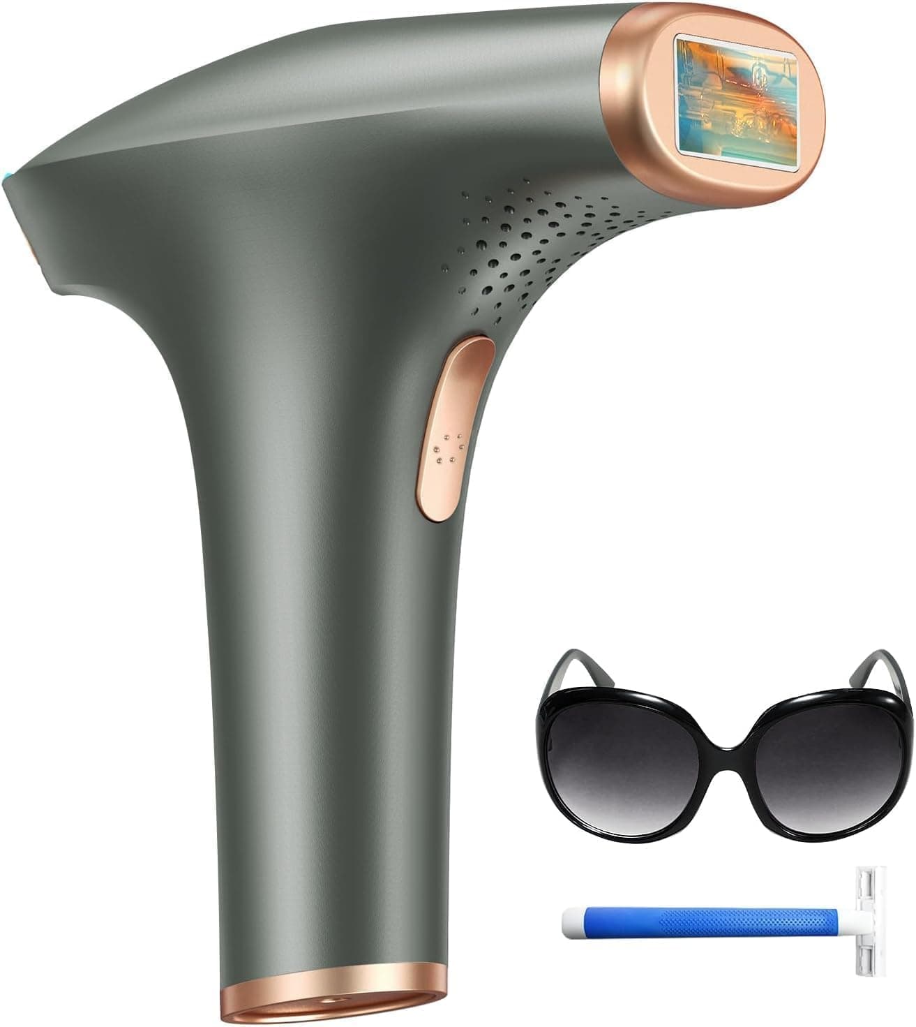 Depiladora Láser IPL Sin Dolor-Depiladora de Luz Pulsada 3 Funciones Avanzadas (HR/SC/RA), Depilacion Laser 9 Niveles de Energía para Mujeres y Hombres, Ideal para Rostro, Bikini y Cuerpo