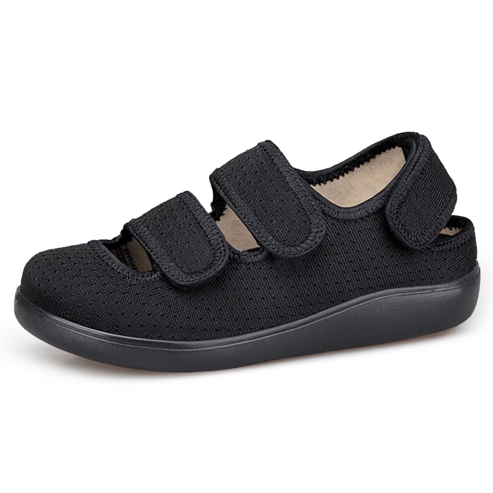 Hsyooes Zapatillas Diabéticos Mujer Sandalias de rehabilitación Hombre Extra Anchas Zapatos Pies Hinchados Ajustables Zapatos Ortopédica