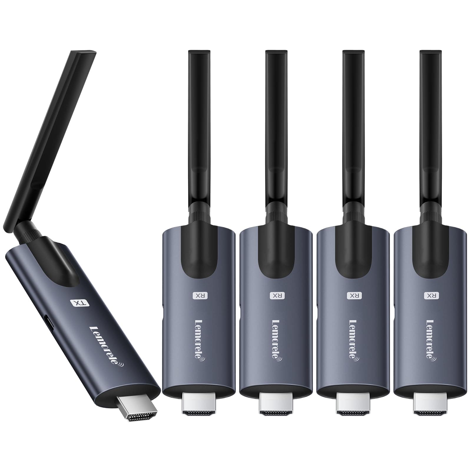Émetteur HDMI sans Fil et 4 Récepteurs Lemorele 1080P Transmission sans Fil 1 TX jusqu'à 4 RX, Streaming PC/Caméra/Box TV vers TV HD/Moniteur/Projecteur