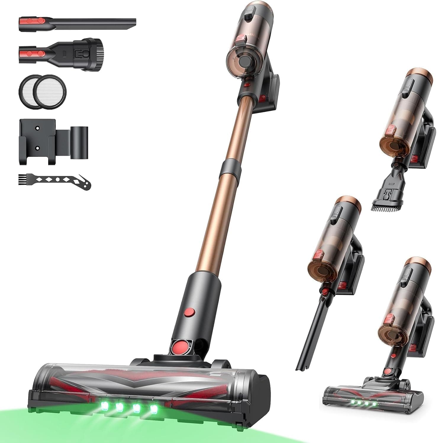 Proscenic P11 Ultra+ Aspirateur Balai sans Fil,50KPa 50Mins 500W Aspirateur sans Fil Puissant,Brosse Anti-Emmêlement,télescopique Léger Aspirateur Balai pour Tapis, Poils Animaux, Sol Dur et Voiture