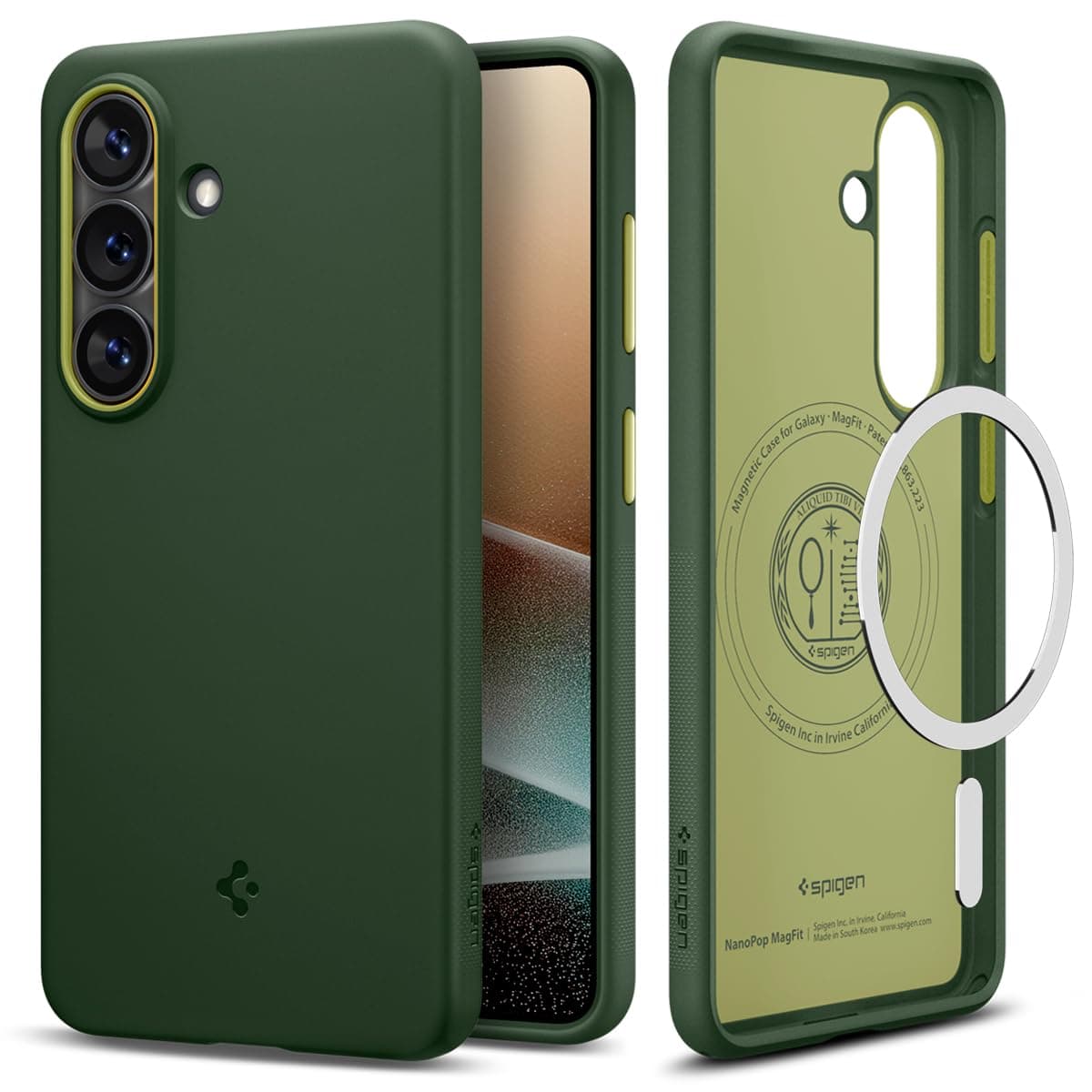 Spigen Cover per Samsung Galaxy S26, Nano Pop MagFit, Compatibile con MagSafe - Avo Green