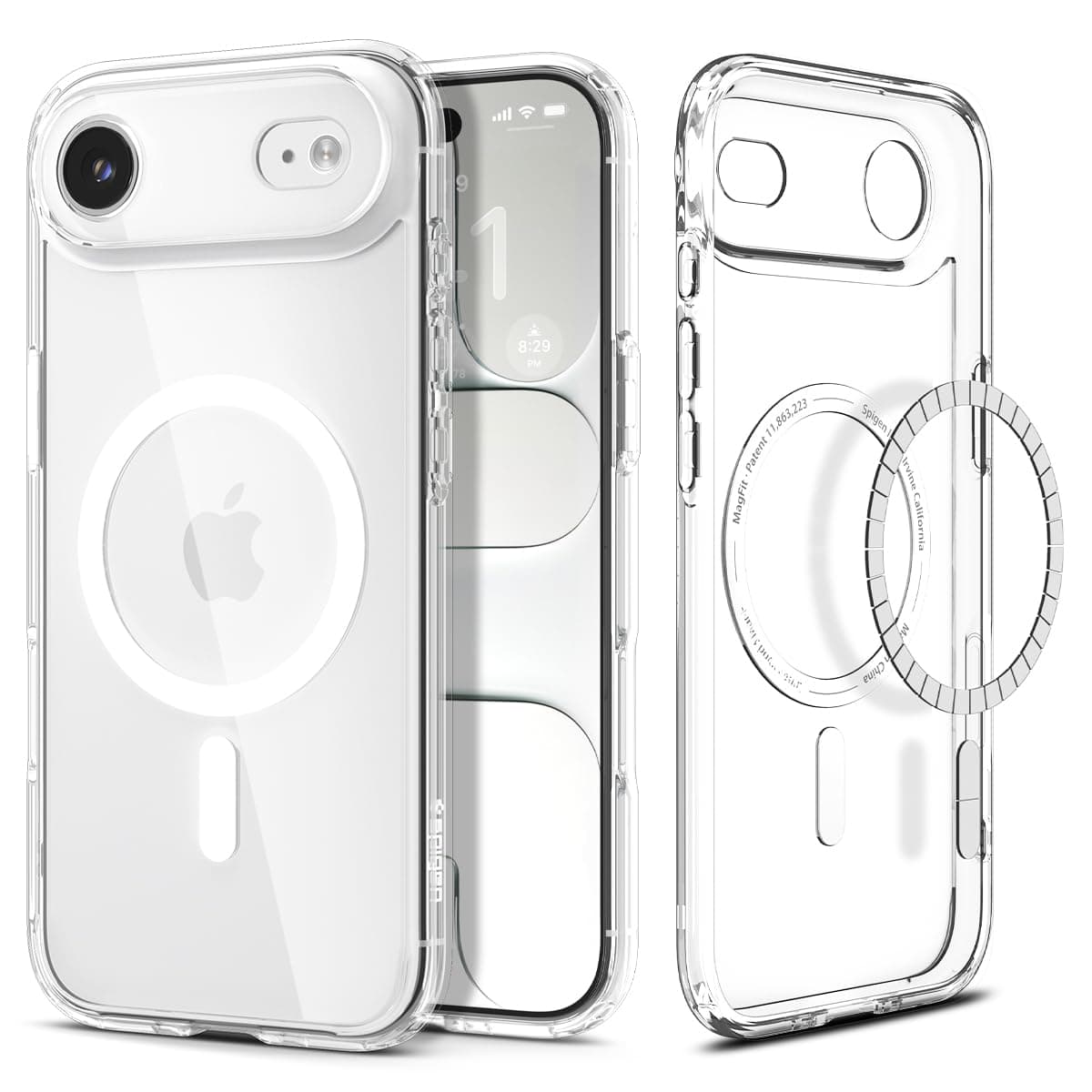 Spigen iPhone Air Hülle Signature Ultra Hybrid MagFit [Dura Clear Tech] Case Handyhülle Transparent Kompatibel mit MagSafe -Clear White