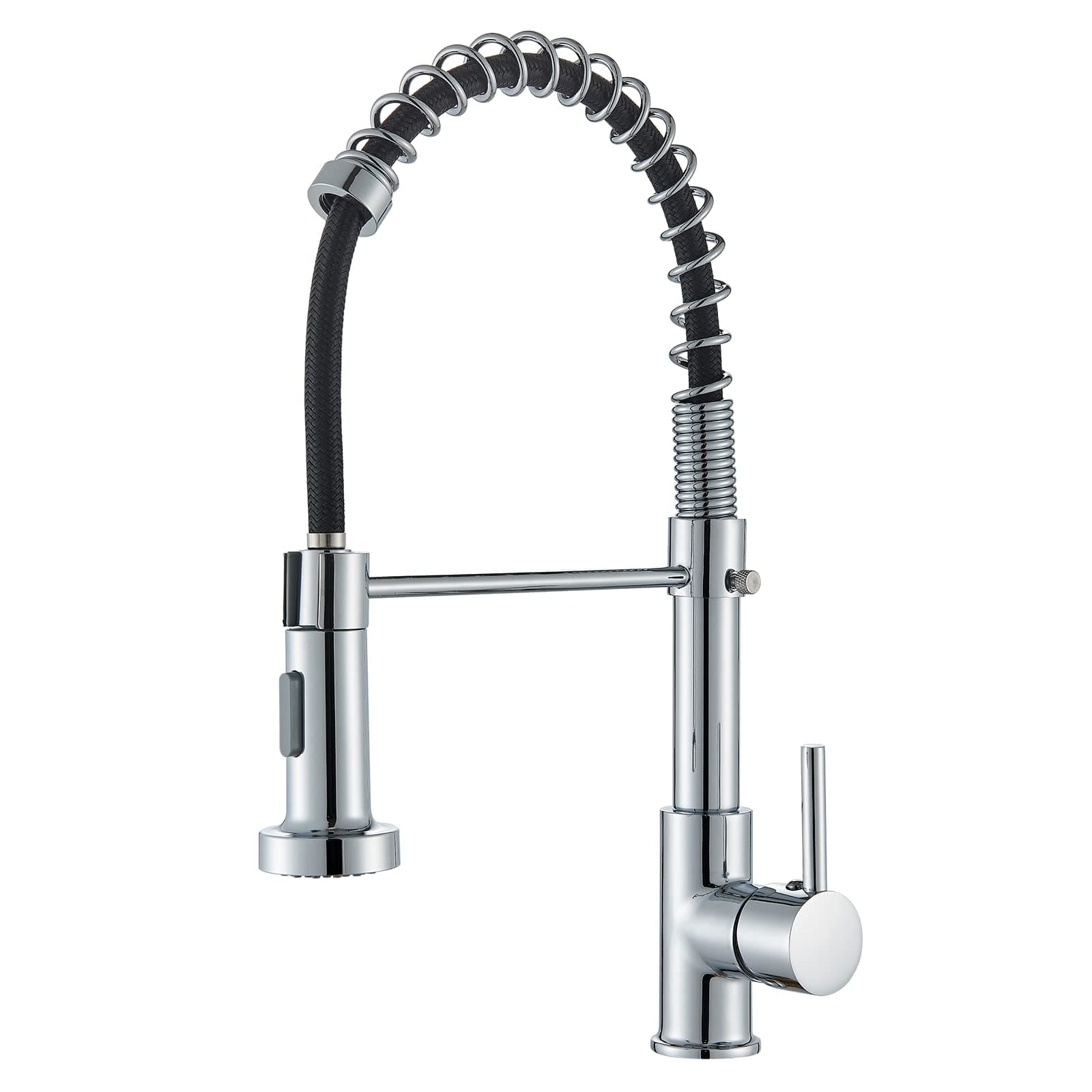 JUNSHENG Robinet de cuisine avec douche extractible,Mélangeur de cuisine en acier inoxydable à haute pression pivotant à 360° Monocommande,Galvanotechnique