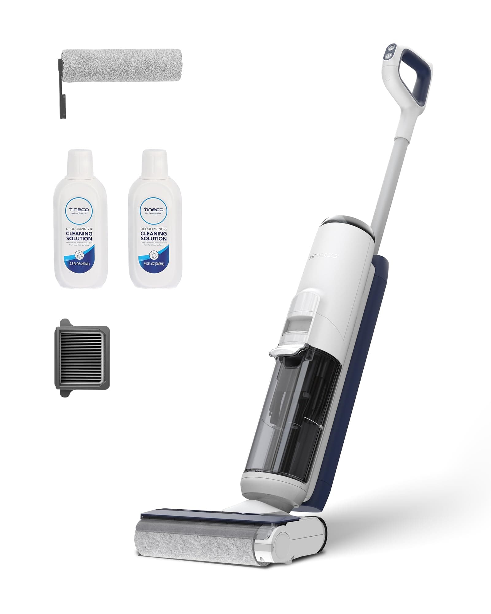 Tineco iFLOOR 5 Breeze Complete Aspirapolvere Lavapavimenti Senza Fili, Pulizia in Un Solo Passaggio per Pavimenti Duri, Bordi, Auto Pulizia, Scopa Elettrica Design Leggero e Senza Fili