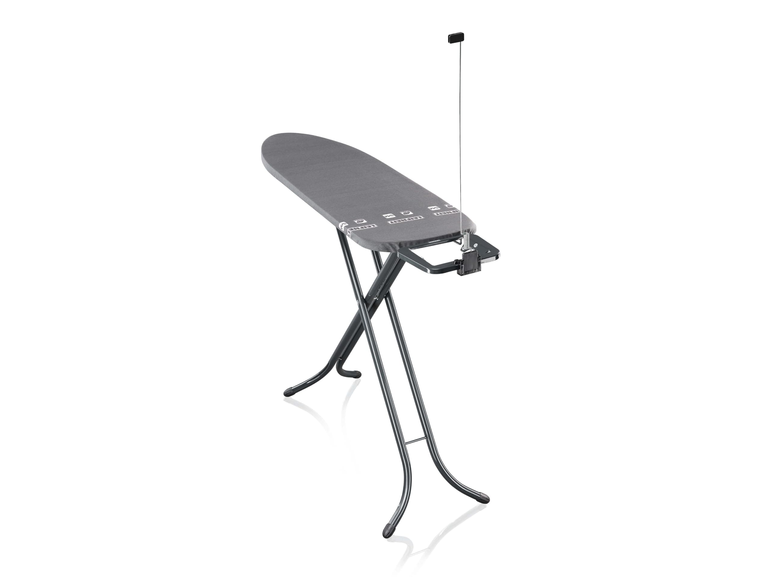 Leifheit Bügeltisch AirBoard M Black, Bügelbrett mit Zwei-Seiten-Bügeleffekt, modernes Design, 120 x 38 cm, höhenverstellbar für rückenschonendes Bügeln, Stabiler Stand