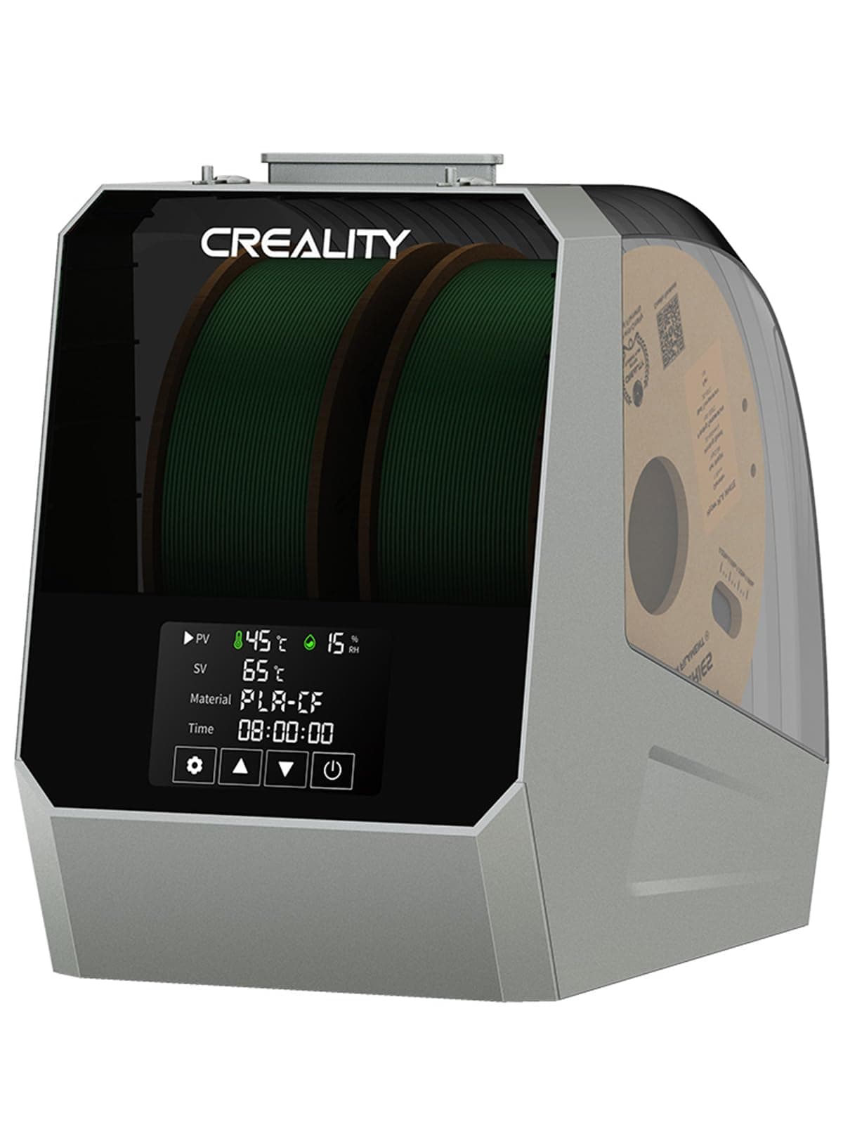 Creality Space PI Plus - Secador de filamento, 2 bobinas, temporizador 48h, pantalla táctil 3,7'', calefacción PTC y circulación de aire caliente 360° para 1,75/2,85mm PLA PETG ABS TPU nailon
