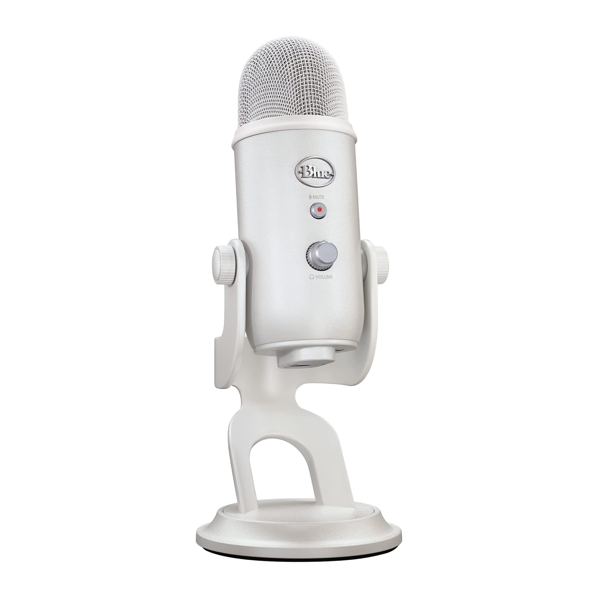 Logitech for Creators Blue Yeti Premium USB Gaming Mic pour Streaming sur PC & Mac, Special Edition, Blue VOICE Effects, Exclusive Streamlabs Themes, 4 Pickup Patterns, Plug & Play - Blanc