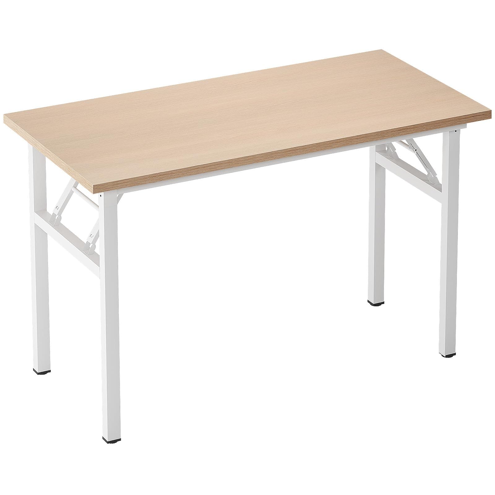 SogesHome Escritorio Plegable 120 cm x 60 cm Mesa de Ordenador sin Montaje con Estructura Metálica Mesa de Estudio o Trabajo para Oficina, Estudio, Teletrabajo o Piso Pequeño