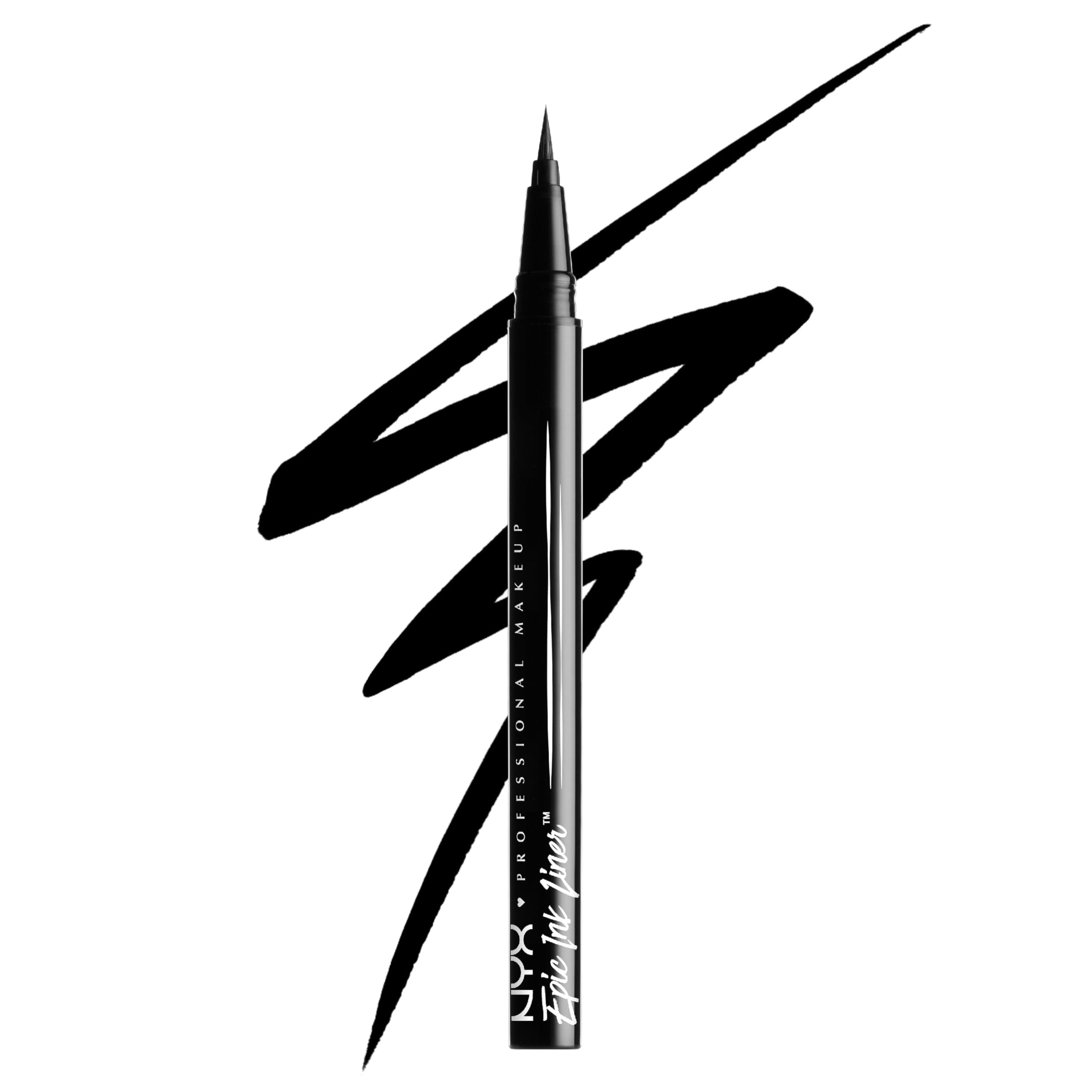 NYX Professional Makeup Epic Ink Eyeliner, Hochpigmentierter Filzstift, Wasserfest, langanhaltender Kajal, Vegane Formel, Einfache Anwendung mit flexiblem Pinsel, Shade: 01 Black
