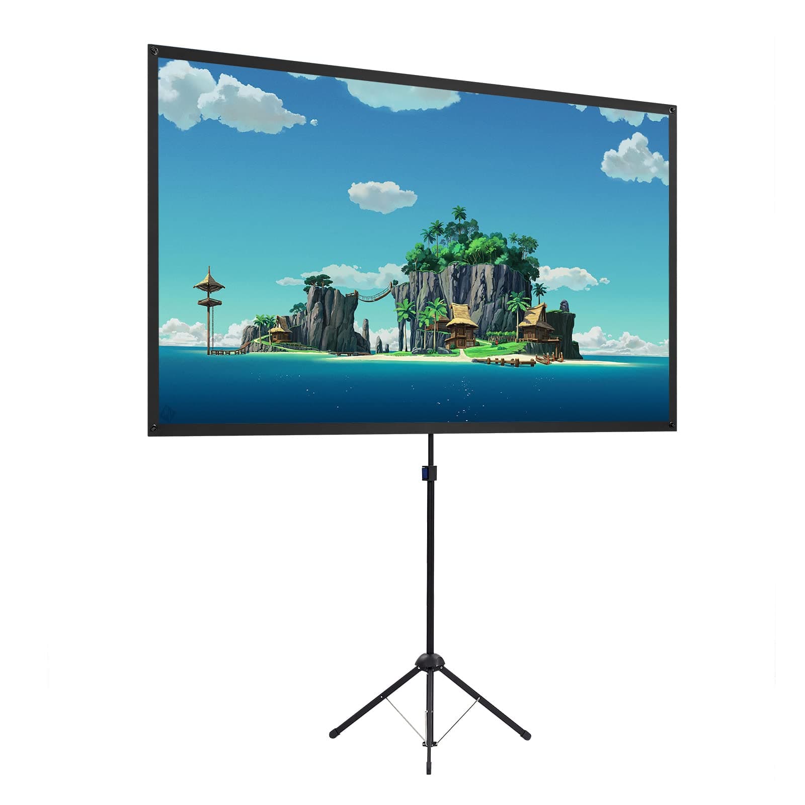 Pantalla de proyector con trípode, Pantalla de proyector portátil de 100 pulgadas, 16:9 pantalla de proyección, Fácil de instalar y transportar, Ideal para cine en casa, películas de interior/exterior
