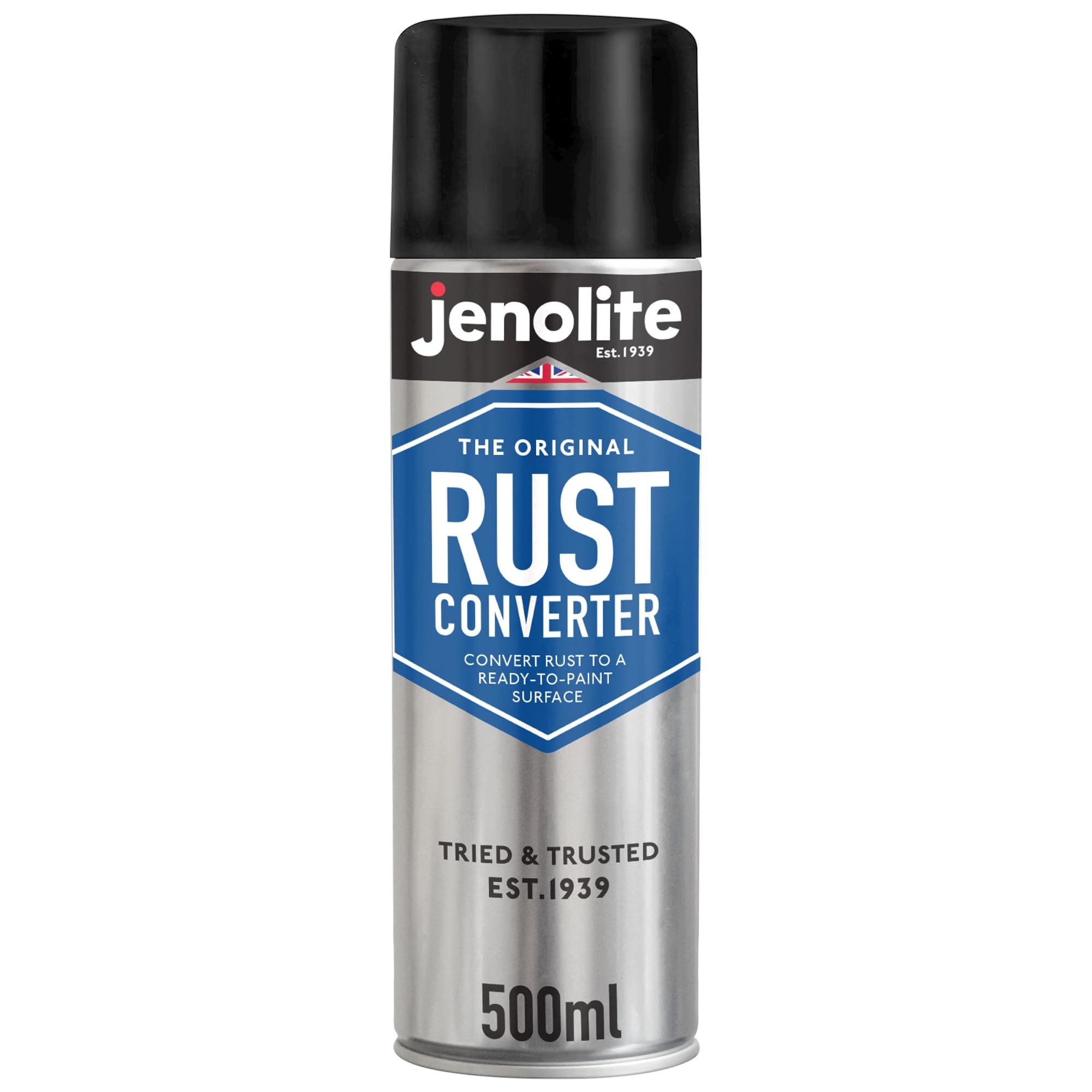 JENOLITE Convertisseur de Rouille Spray | 1 x 500ml | Traitement Antirouille pour Métal | Antirouille Carrosserie | à Base d'Époxy Convertisseur de Rouille