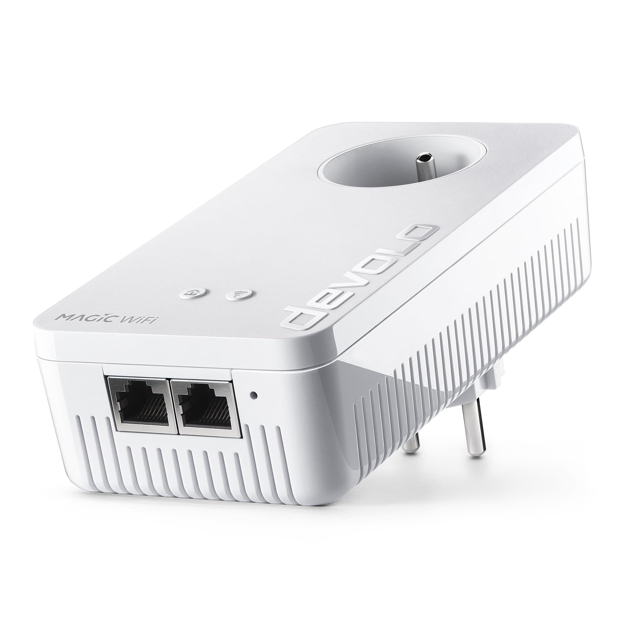 devolo Magic 2 WiFi 5 (ac) Adaptateur d'extension : 1x Adaptateur CPL WiFi (2400 Mbits, Mesh, 2x Gigabit Ethernet), idéal télétravail et streaming, prise française