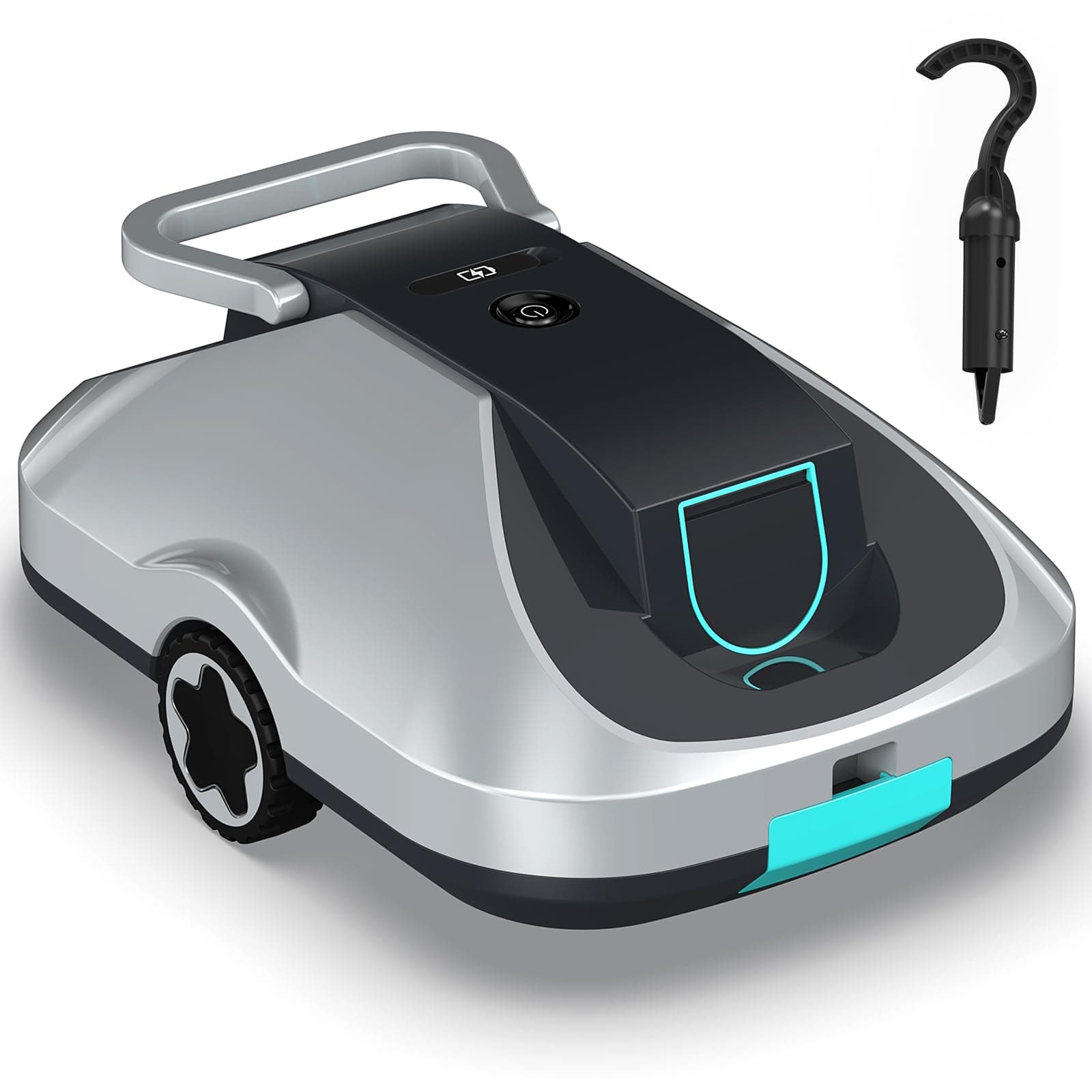 Robot Piscine sans Fil, Robot aspirateur Piscine sans Fil, 200Min d’Autonomie, Retour Automatique, Filtration Ultra-Fine, Navigation Intelligente, Compact et Portable pour Piscines Hors Sol 232 m²