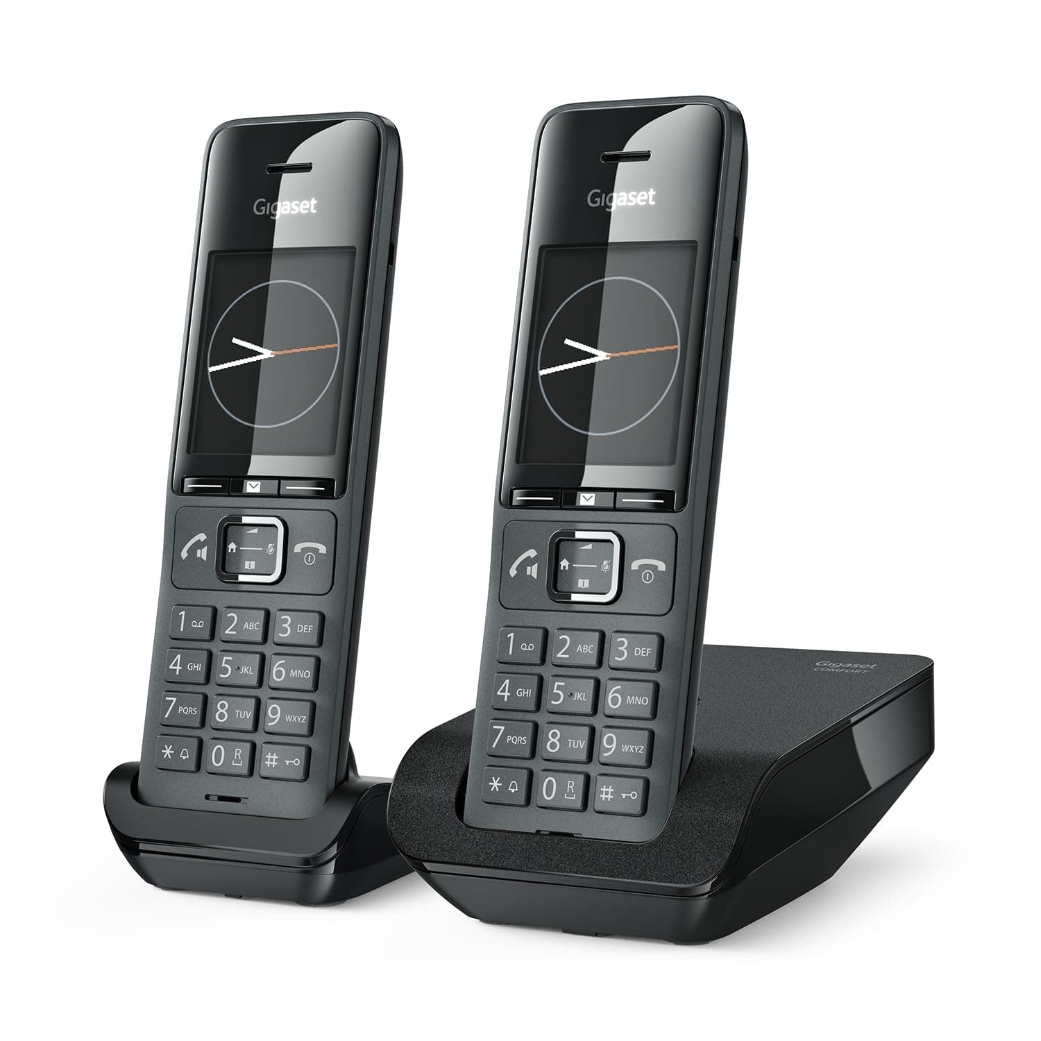 Gigaset Comfort 520 Duo, téléphone DECT, 2 combinés, Blocage d’appels, Gris | Sans fil, mains libres, répertoire 200 contacts, [Version française], fabriqué en Allemagne