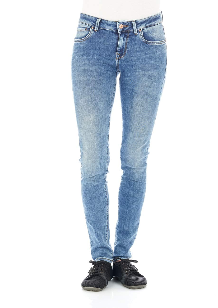 LTB Damen Jeans Nicole Skinny Fit - Grau - Taissa Wash Baumwolle Stretch