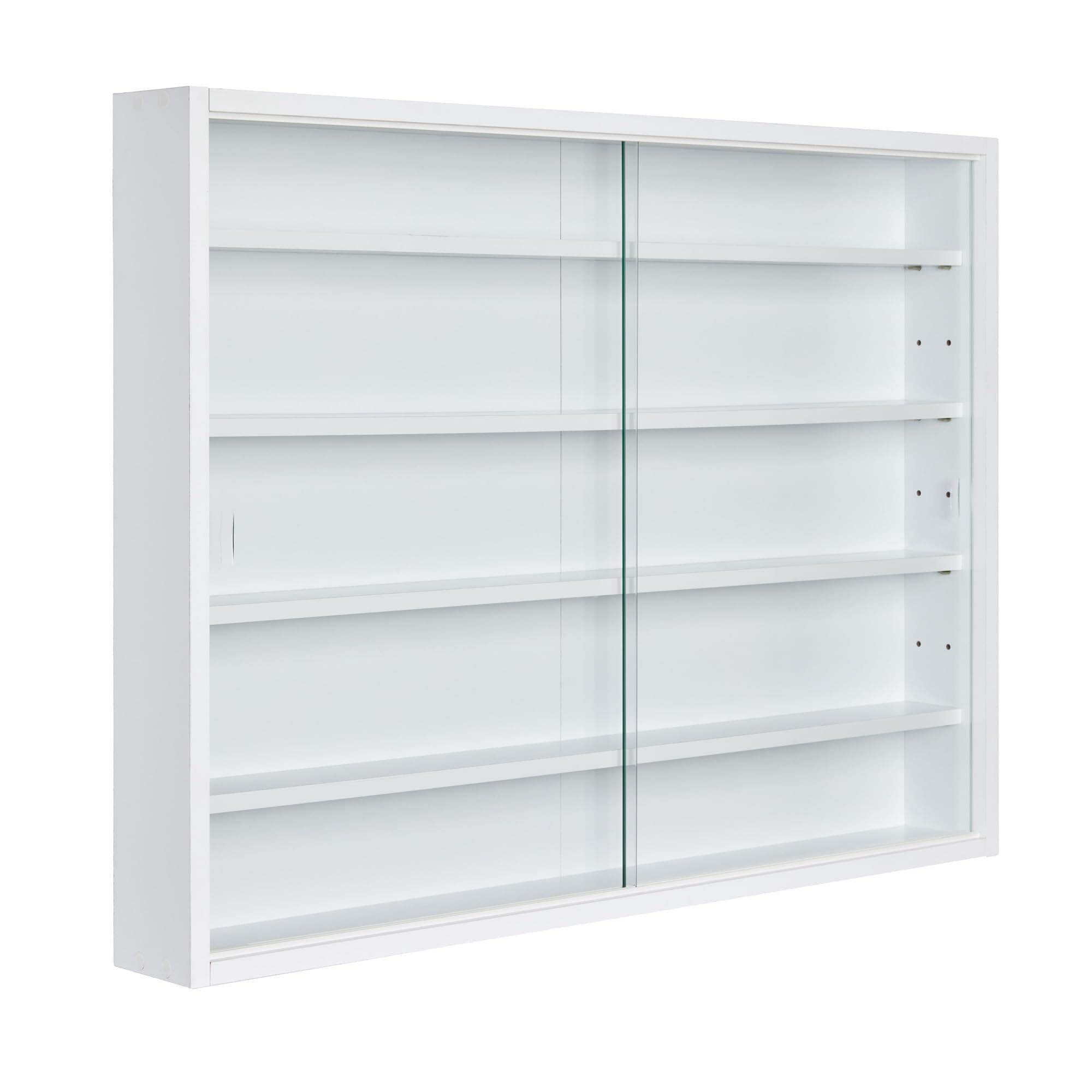 Inter Link - Vitrina de colección - Vitrina - Estantería de pared - Vitrina de cristal - Estantería de pared - Estantería colgante - MDF - Blanco (80x60x9.5cm) Compilati
