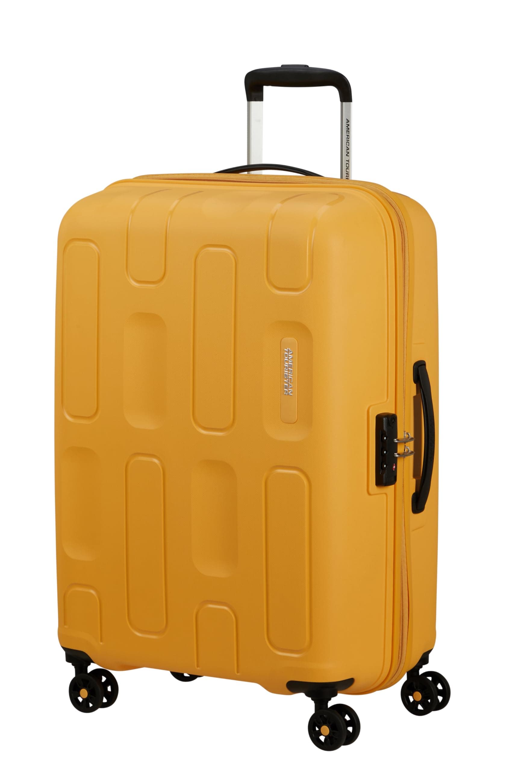 American Tourister Ellipso - Custodia rigida 68 cm di medie dimensioni - Trolley con 4 ruote, lucchetto TSA, leggera - 64 L - Giallo (crema banana)