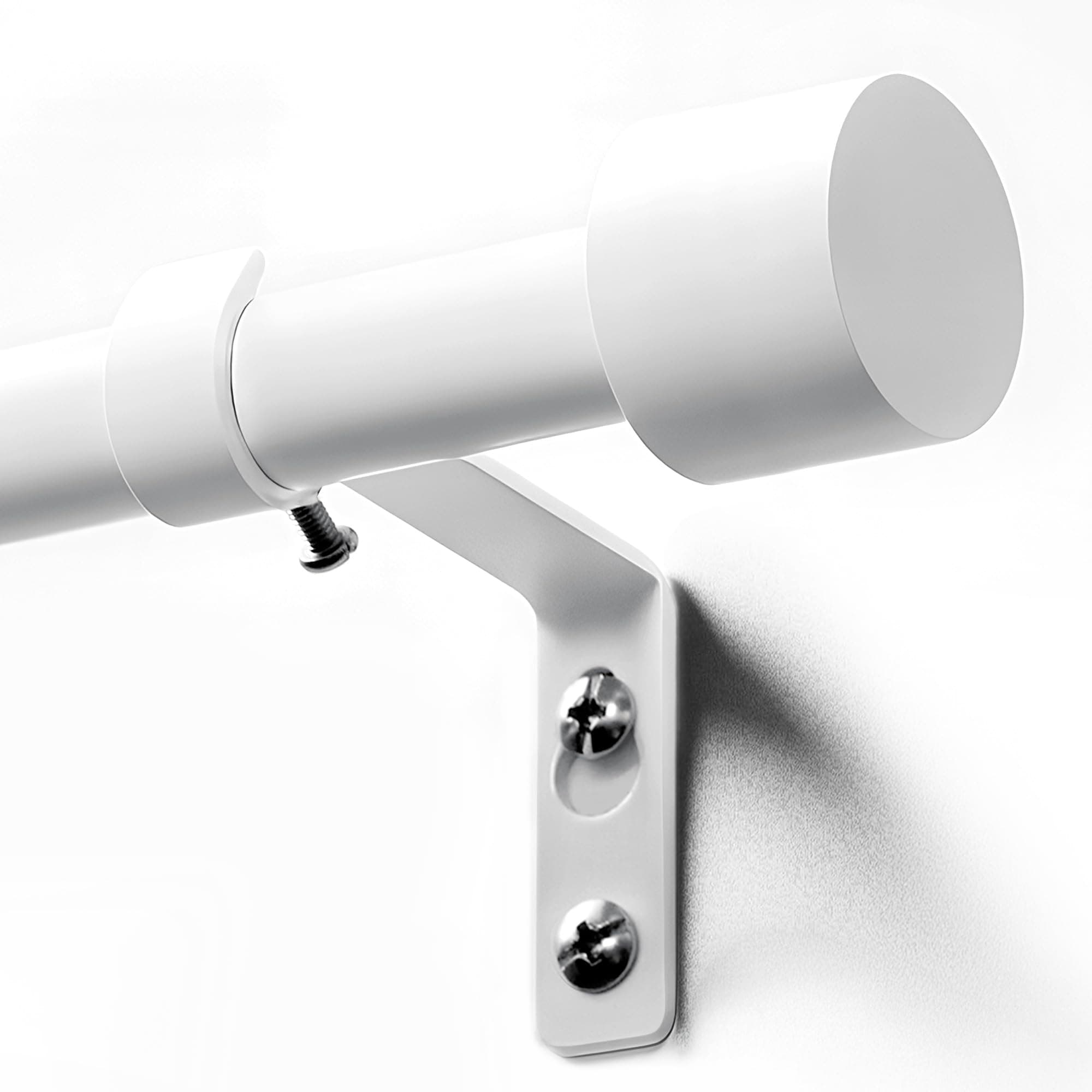 Deconovo Tringle à Rideaux, 76-399 cm Extensible, Tringle Rideau 16/19 mm de Diamètre en Métal Résistant, pour Chambre et Salon, Ensemble avec Supports Facile à Installer，Blanc