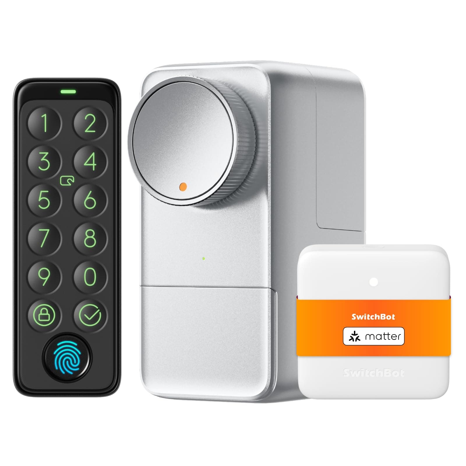 SwitchBot Lock Pro WiFi Inteligente, de Acceso Sin Llave, Cerradura Inteligente Puerta Delantera, Cerrojo Inteligente, Adaptable al Cerrojo Existente en Minutos, admite Matter, Alexa, Google, IFTTT
