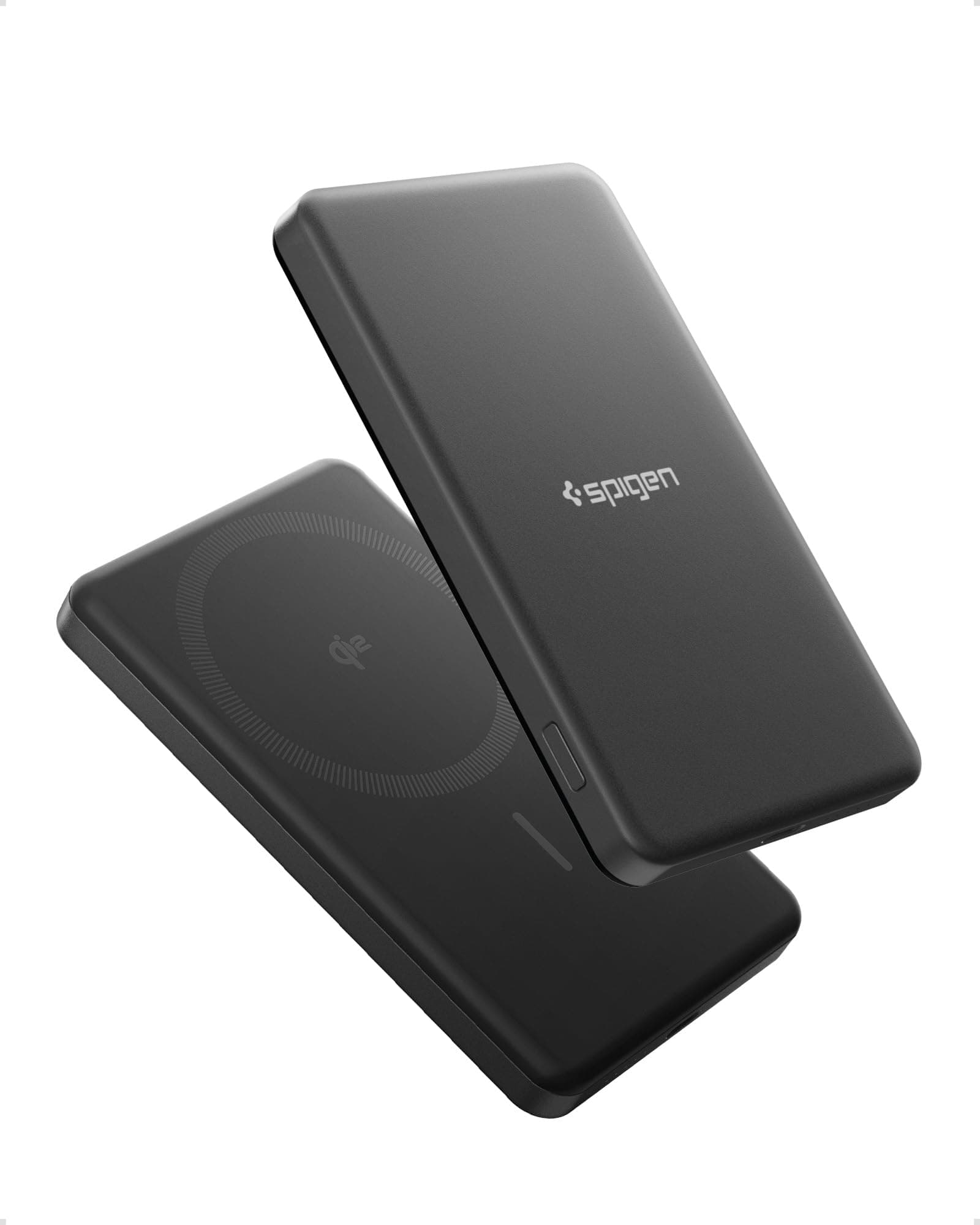 Spigen Essential Qi2 MagSafe Powerbank 5000mAh 22,5W Magnetische Kabellose Powerbank Ladegerät für iPhone 17e/17/16/16e/15/14/13/12 Pro Max Plus Air Serien - Schwarz