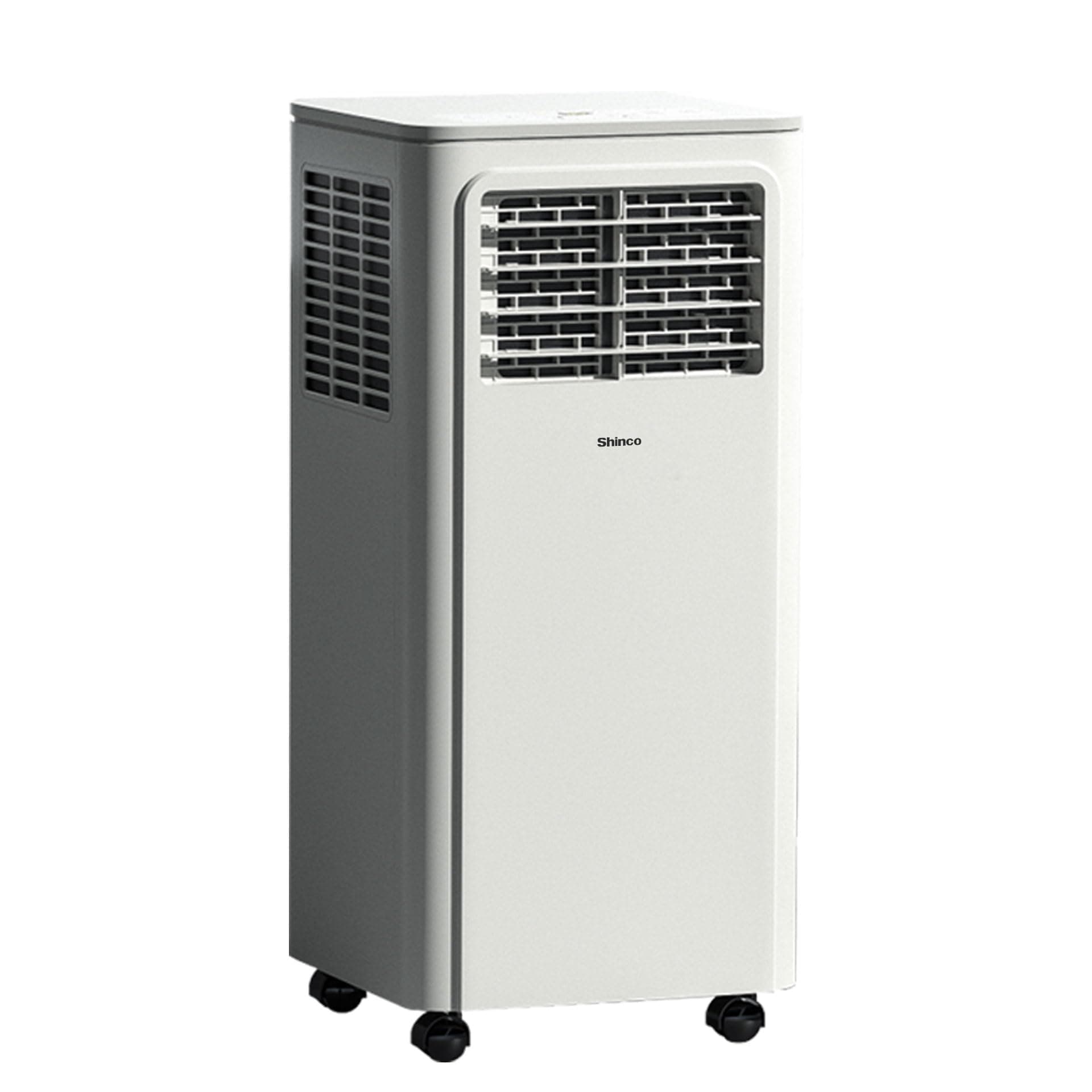 Shinco climatiseur mobile, 9000 BTU 2,6 kW, refroidissement, ventilation et déshumidification, pièce jusqu'à 66 m³ (22 m²), climatiseur mobile avec tuyau d'évacuation