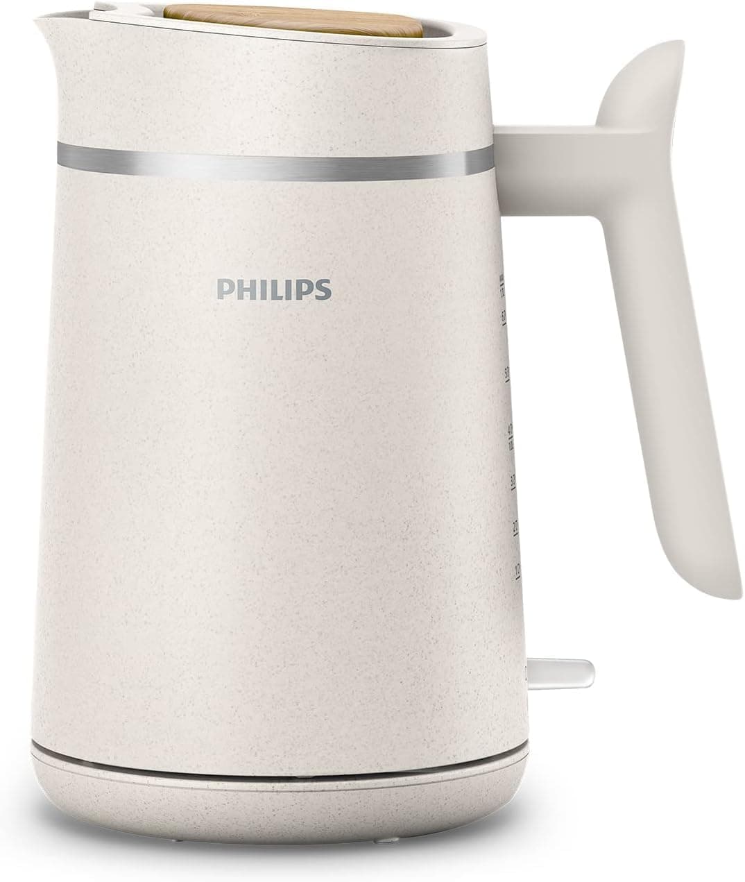 Philips Wasserkocher Conscious, Creme, 1,7 L, | Elektrischer Wasserkocher mit 360° drehbarem Sockel, 2200 W, automatische Abschaltung, Leuchtanzeige, Seidenweiß (HD9365/10)